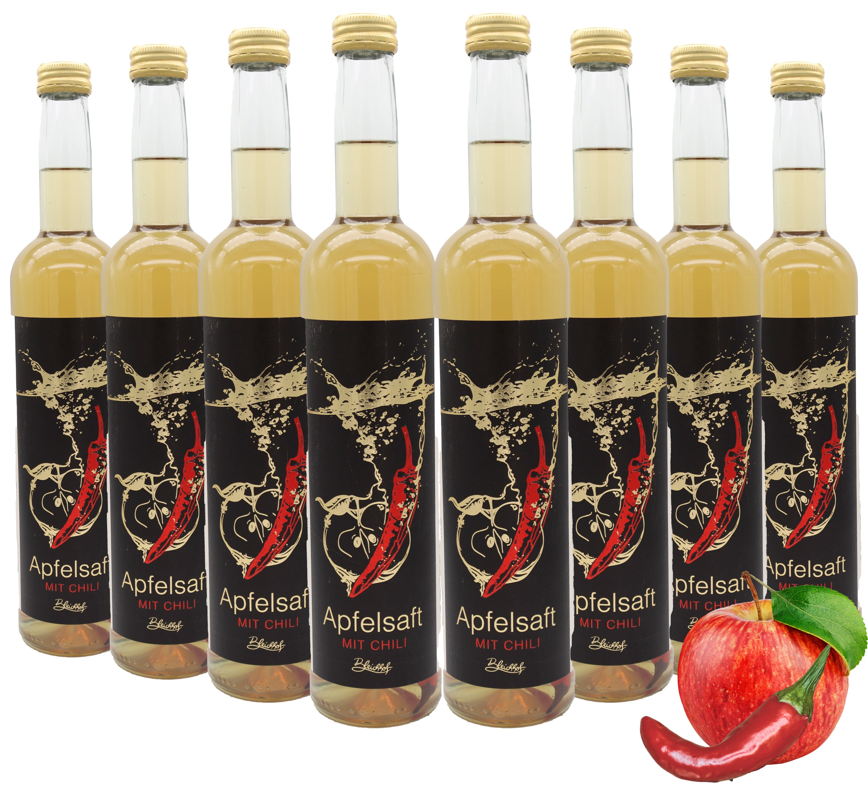 BLEICHHOF® Apfelsaft mit Chili - Direktsaft, vegan (8x0,47l) BLEICHHOF® Apfelsaft mit Chili - Direktsaft, vegan (8x0,47l)