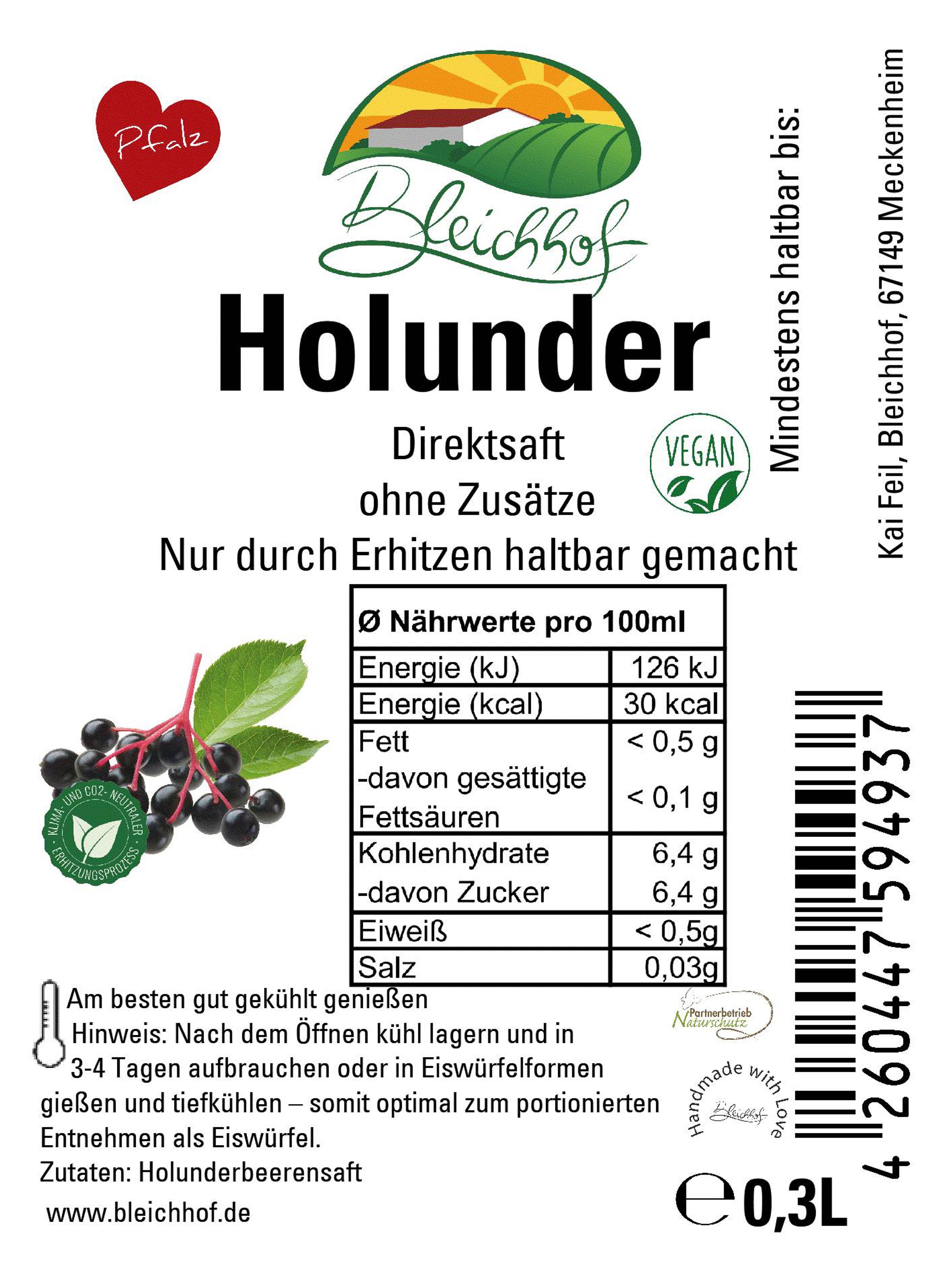 BLEICHHOF® elderberry juice - direct juice, vegan (1x0.3l)