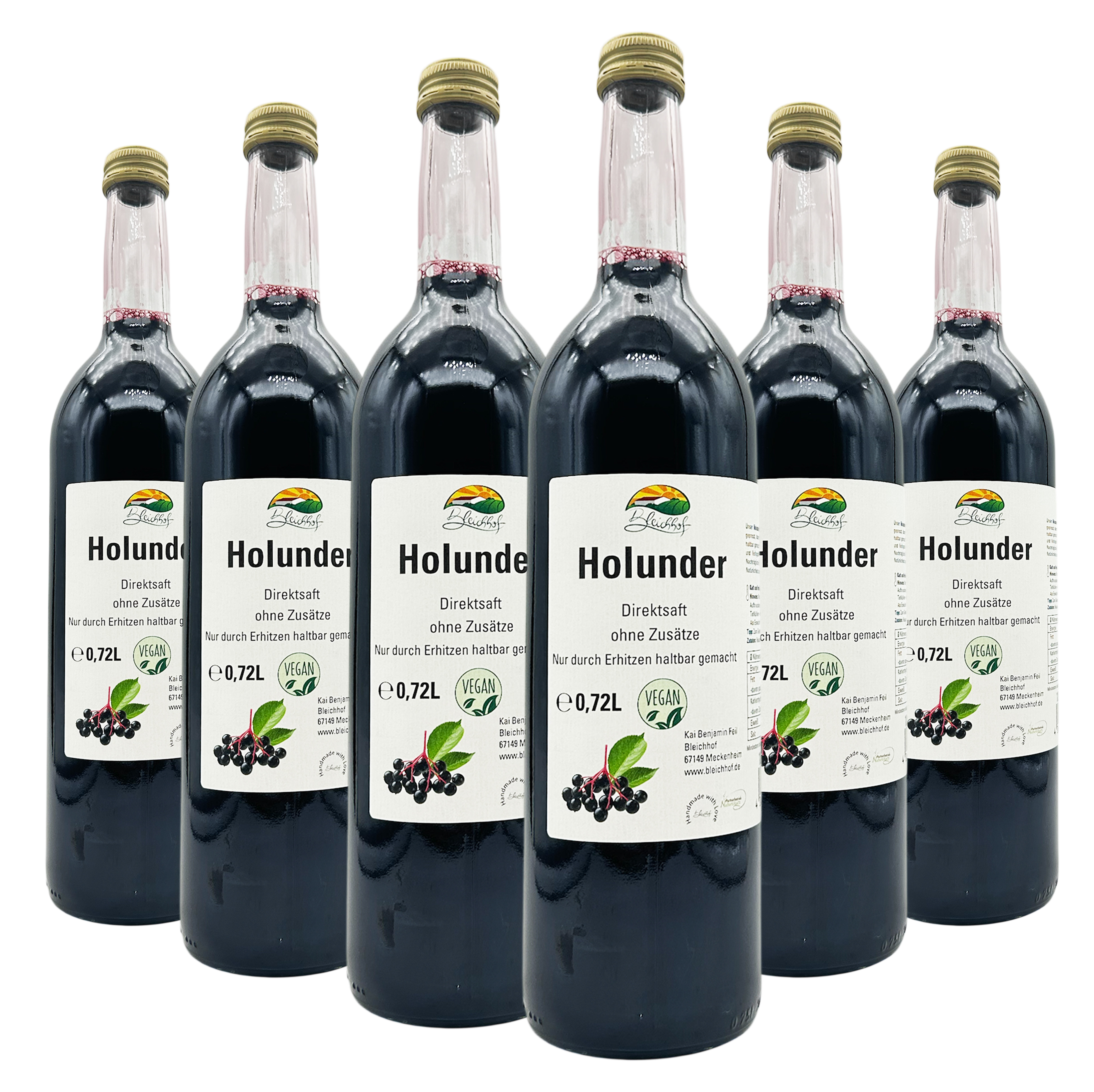 BLEICHHOF® Holundersaft - Direktsaft, vegan (6x0,72l) BLEICHHOF® Holundersaft - Direktsaft, vegan (6x0,72l)