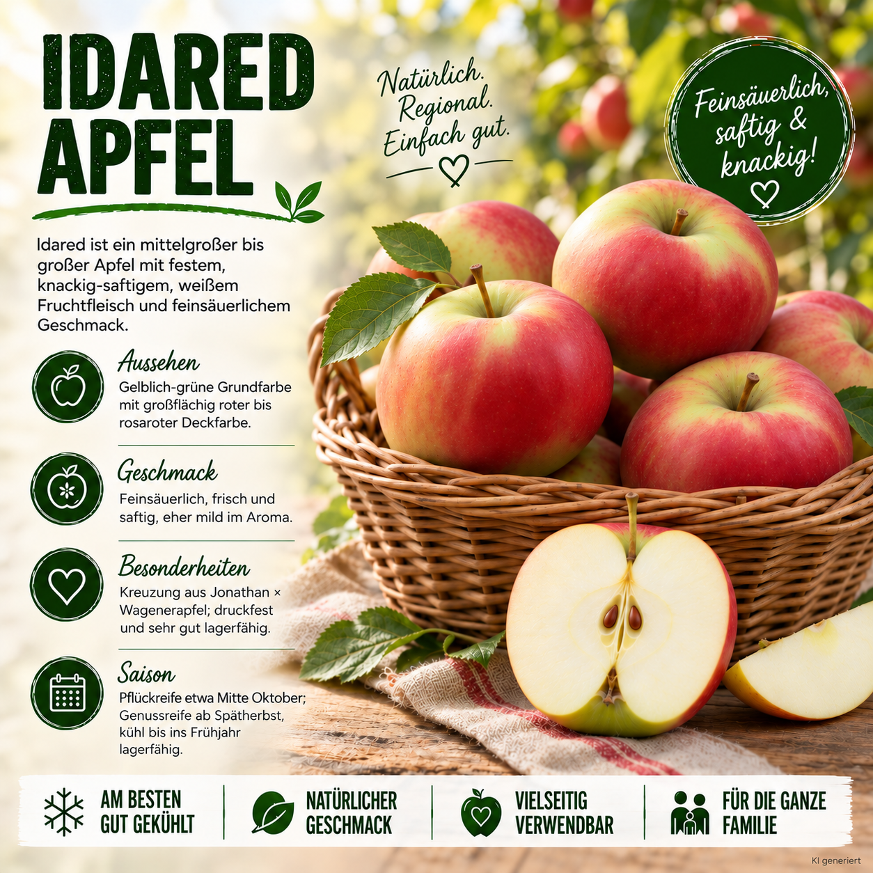 Bleichhof apples "Idared" - firm, crisp and juicy fine acid from the Palatinate (3kg), new harvest