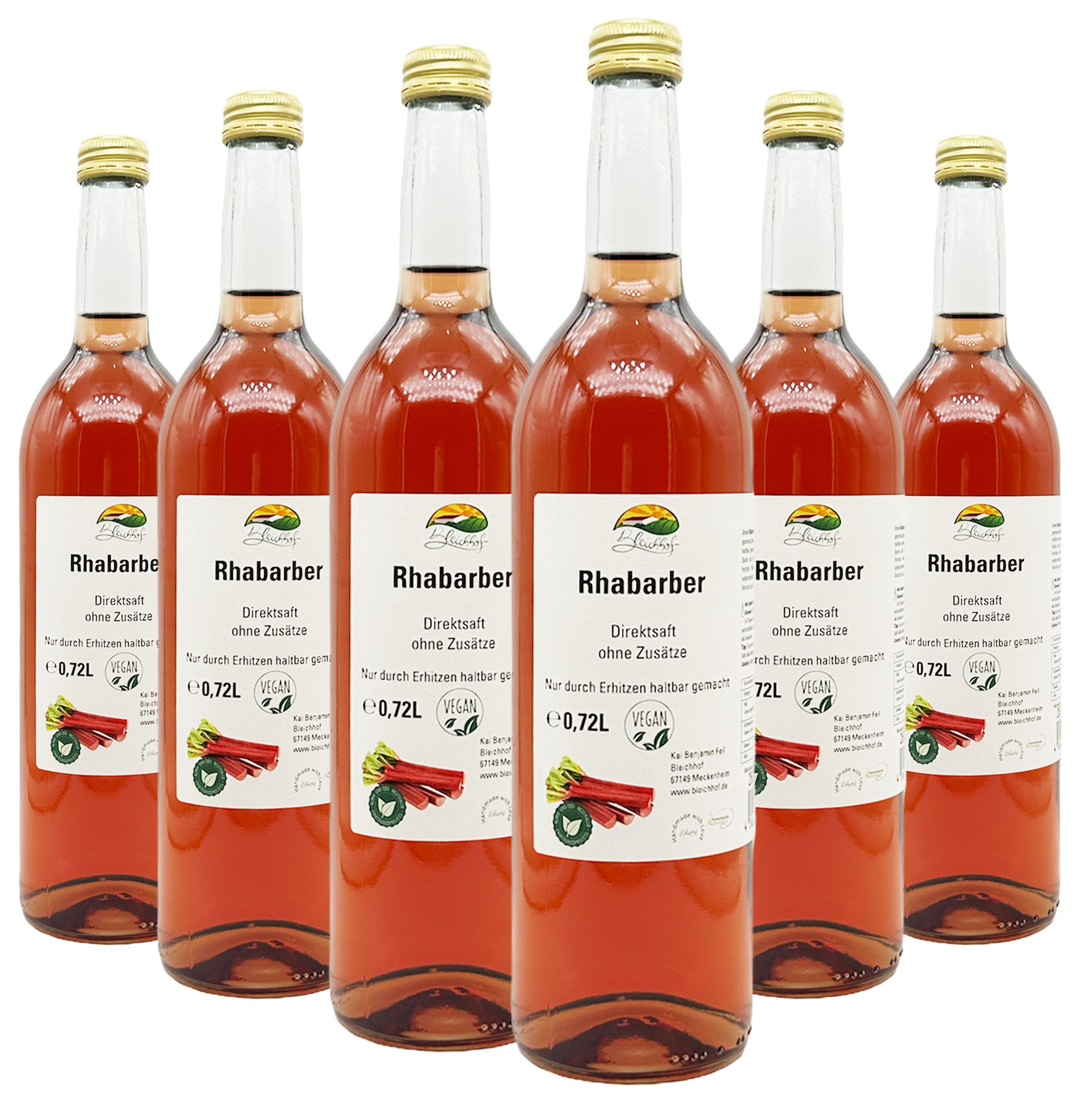 BLEICHHOF® Rhabarbersaft - Direktsaft, vegan (6x0,72l) BLEICHHOF® Rhabarbersaft - Direktsaft, vegan (6x0,72l)