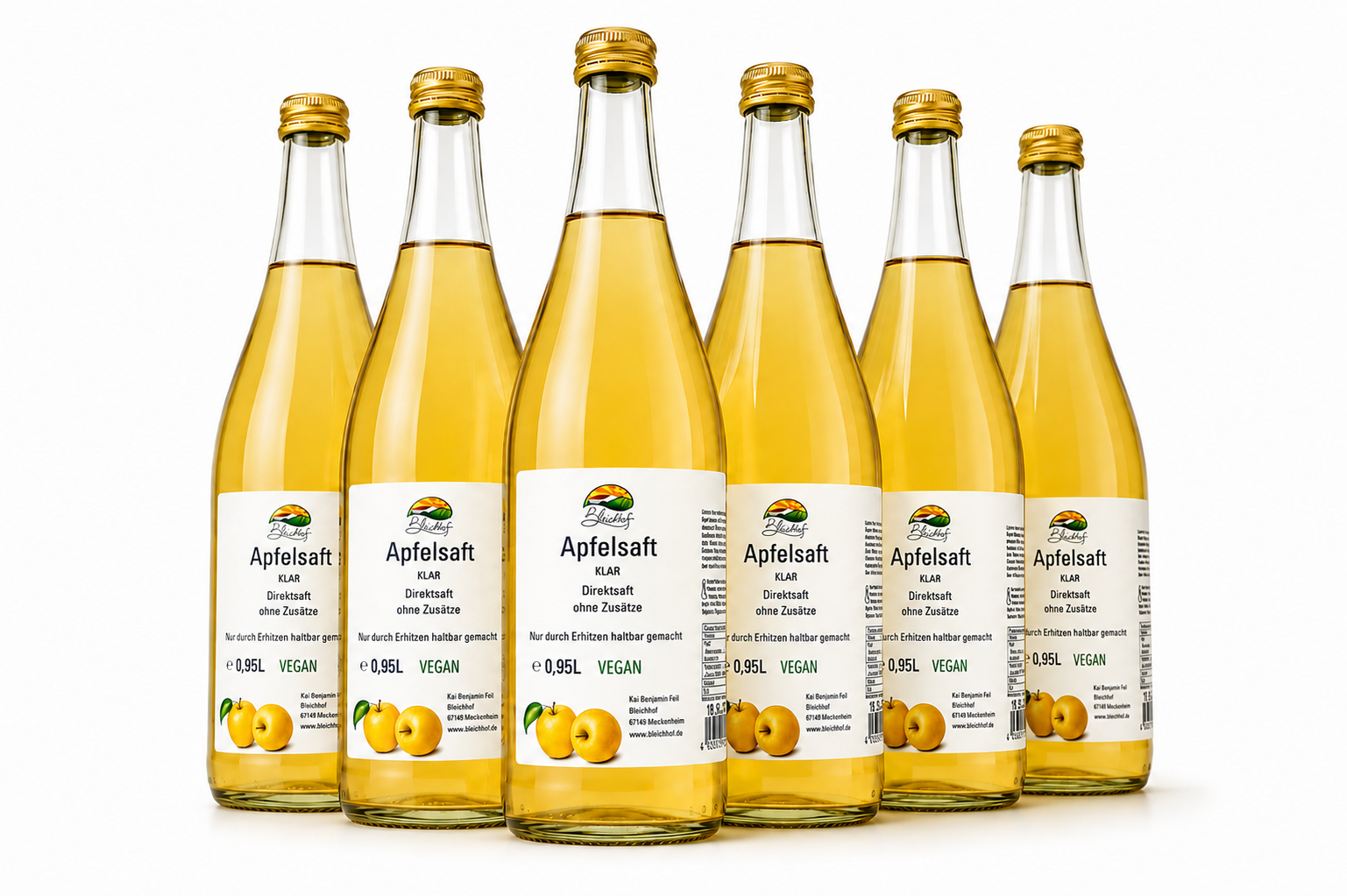 BLEICHHOF® Apfelsaft klar - Direktsaft, vegan (6x0,95l)