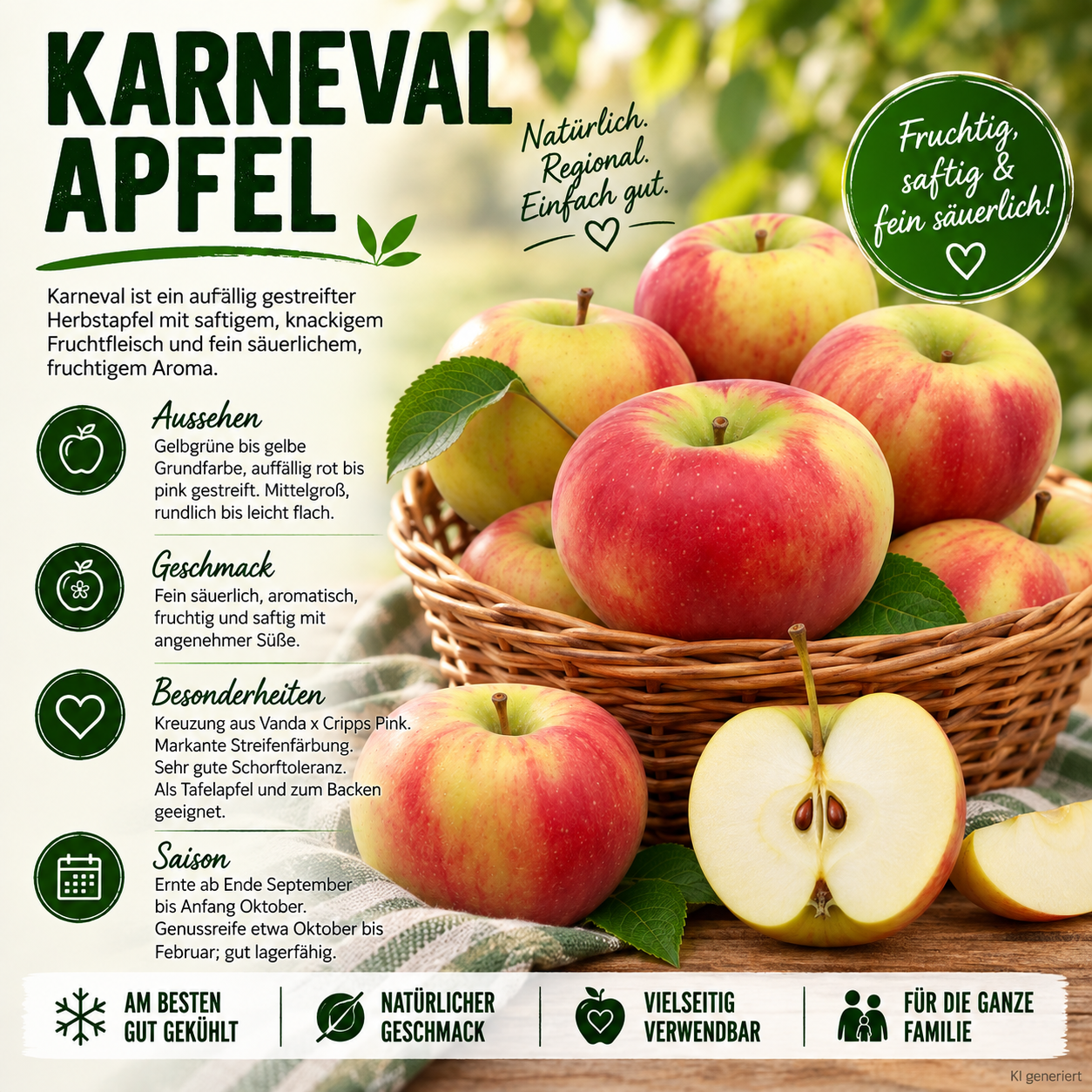 BLEICHHOF® Rubinette apples - juicy, finely tart Cox orange flavor, from the Palatinate, new harvest (3kg)