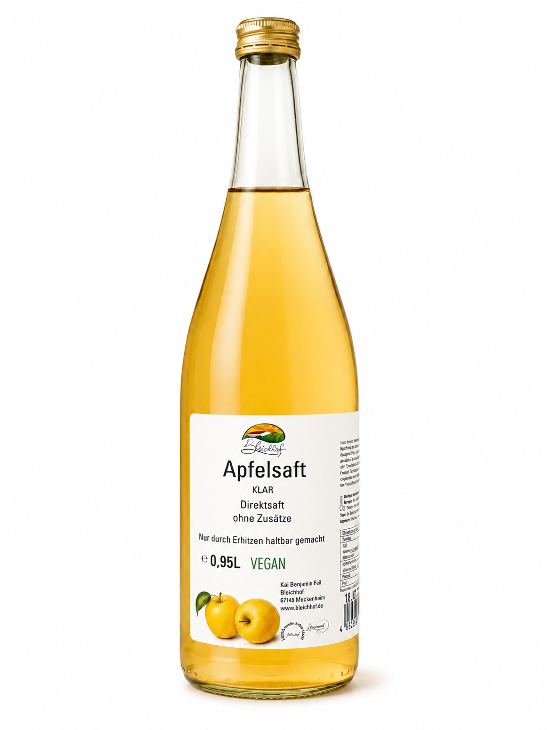BLEICHHOF® apple juice clear - direct juice, vegan (1x0.95l)