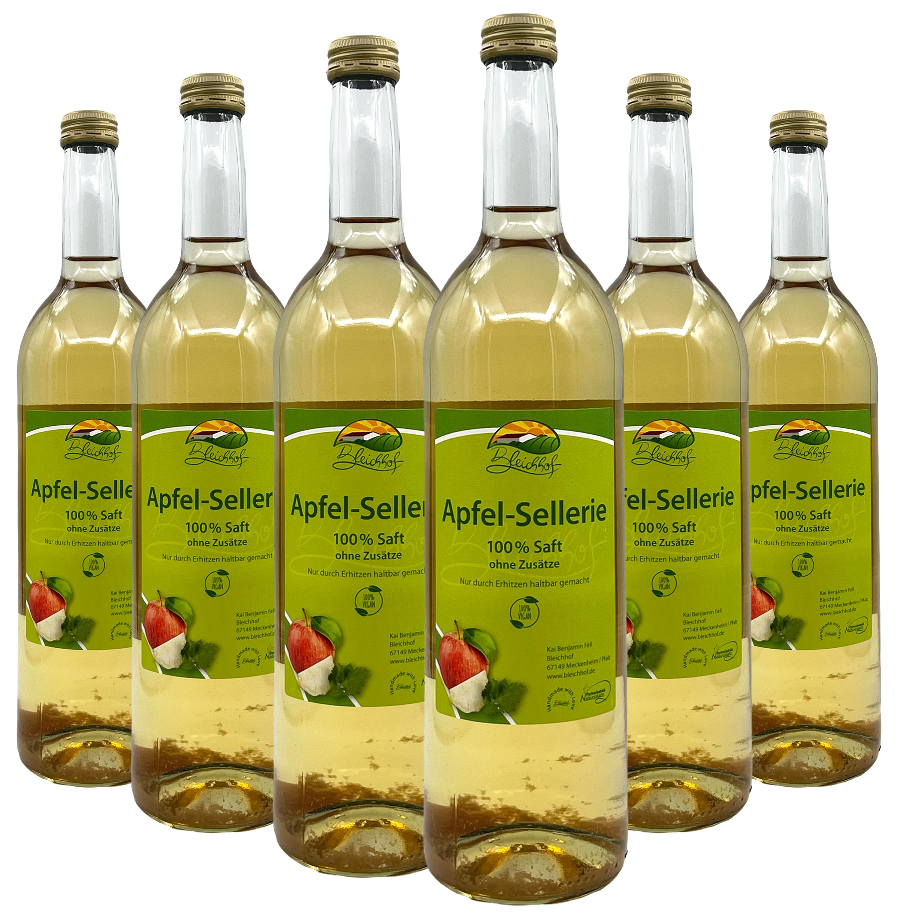 BLEICHHOF® Apfelsaft mit Selleriesaft - Direktsaft, vegan (6x0,72l) BLEICHHOF® Apfelsaft mit Selleriesaft - Direktsaft, vegan (6x0,72l)
