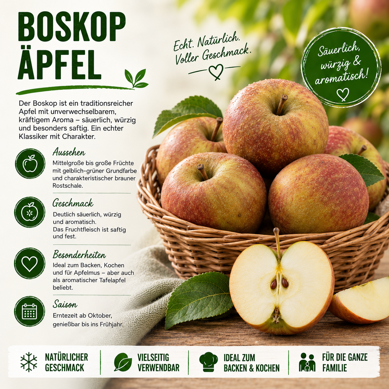 BLEICHHOF® Äpfel Boskop – frisch & knackig, aus der Pfalz (7kg)