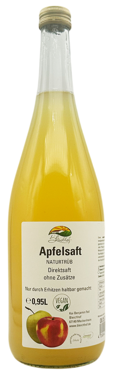 BLEICHHOF® Apfelsaft naturtrüb - Direktsaft, vegan (1x0,95l) BLEICHHOF® Apfelsaft naturtrüb - Direktsaft, vegan (1x0,95l)