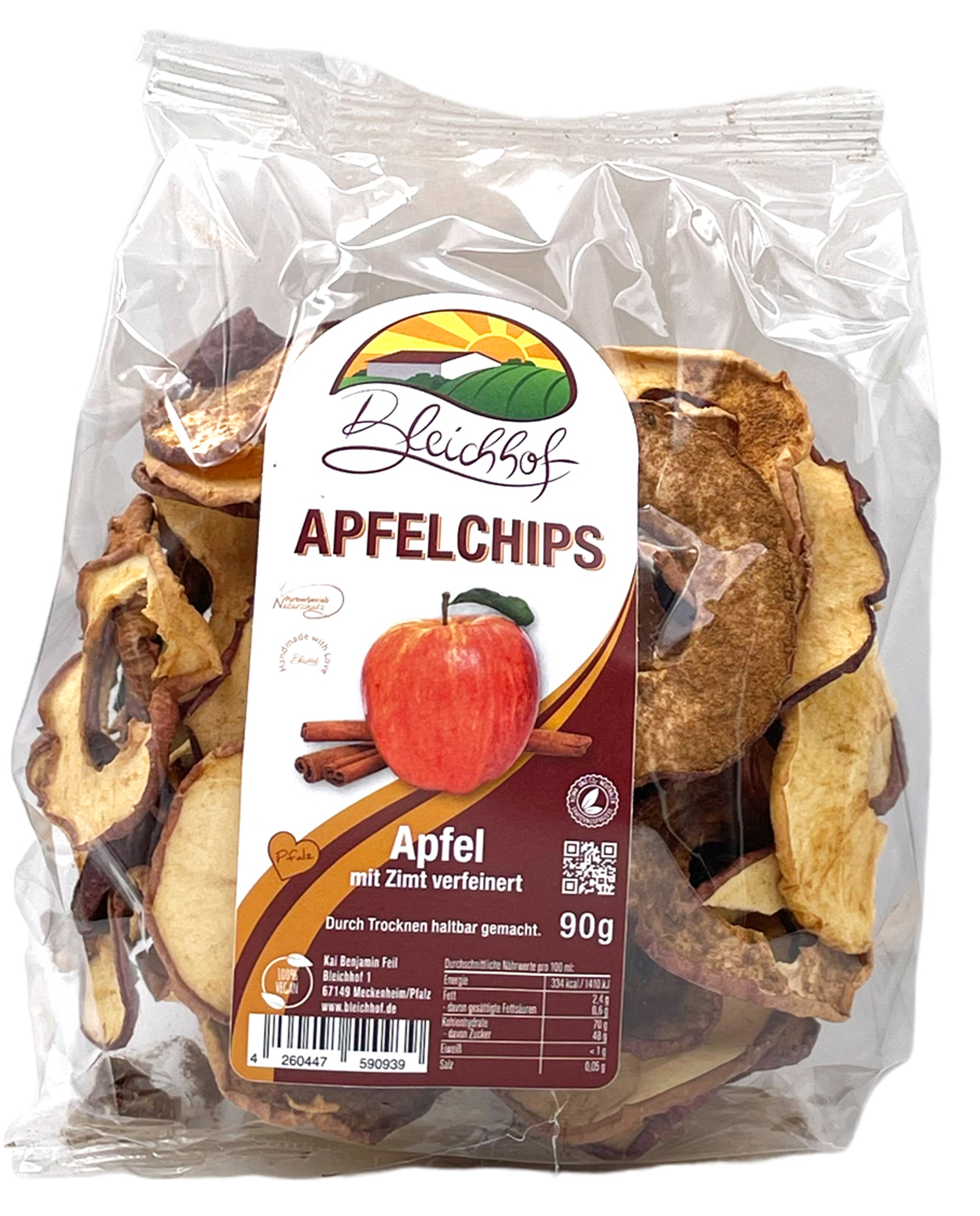 BLEICHHOF® Apfelchips Zimt - Trockenfrüchte, vegan (10x90g) BLEICHHOF® Apfelchips Zimt - Trockenfrüchte, vegan (10x90g)
