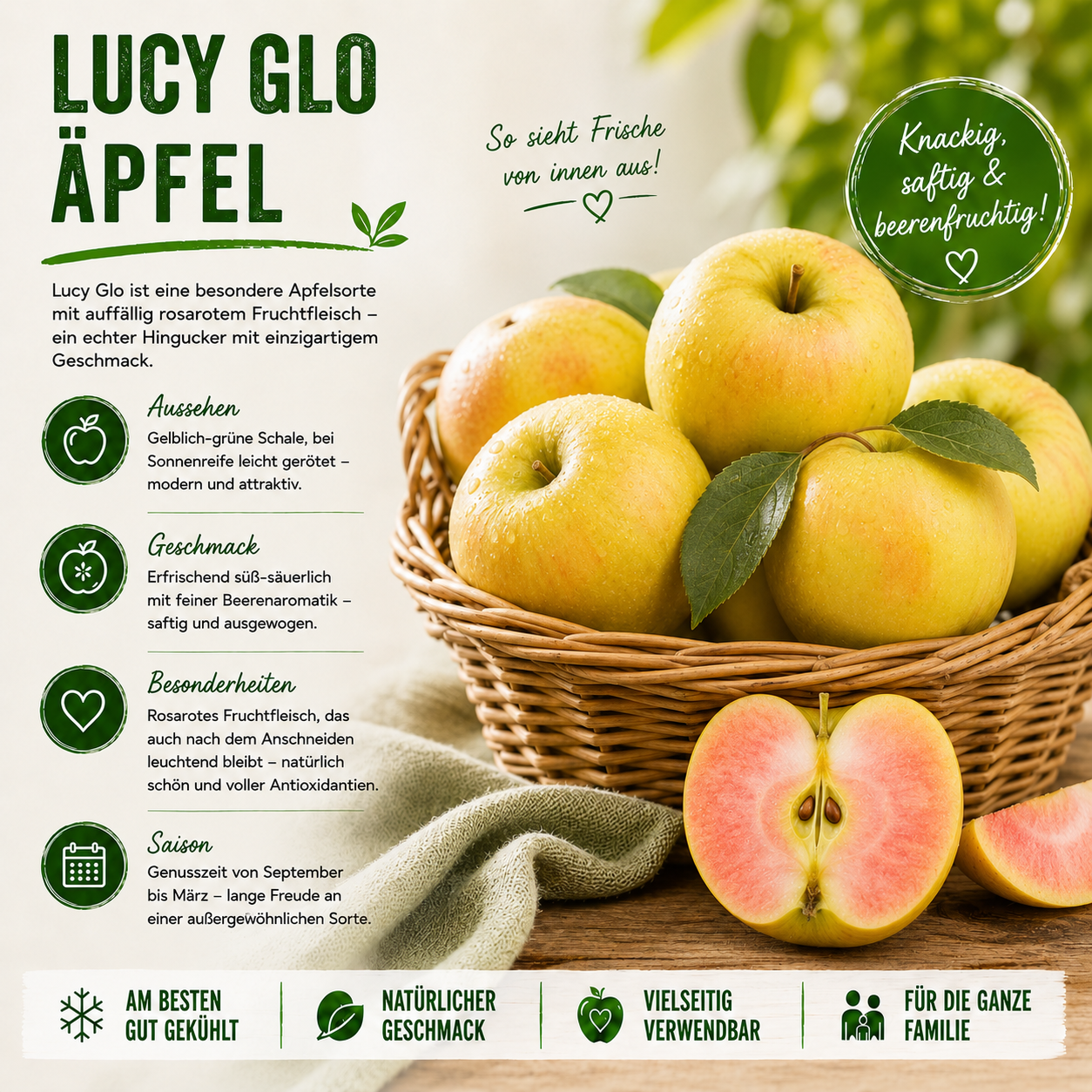 BLEICHHOF® Pinova apples - sweet and tart cross between Golden Delicious and Clivia, new harvest (3kg)