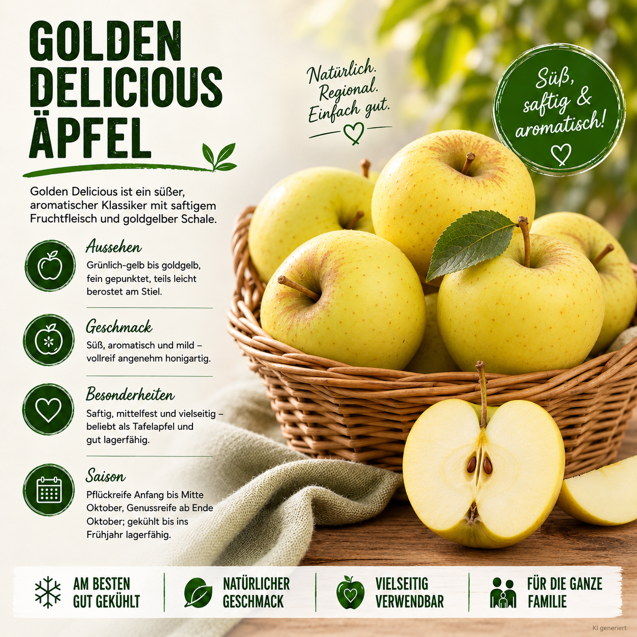BLEICHHOF® Äpfel Golden Delicious - süßaromatische Sorte aus der Pfalz (5kg)
