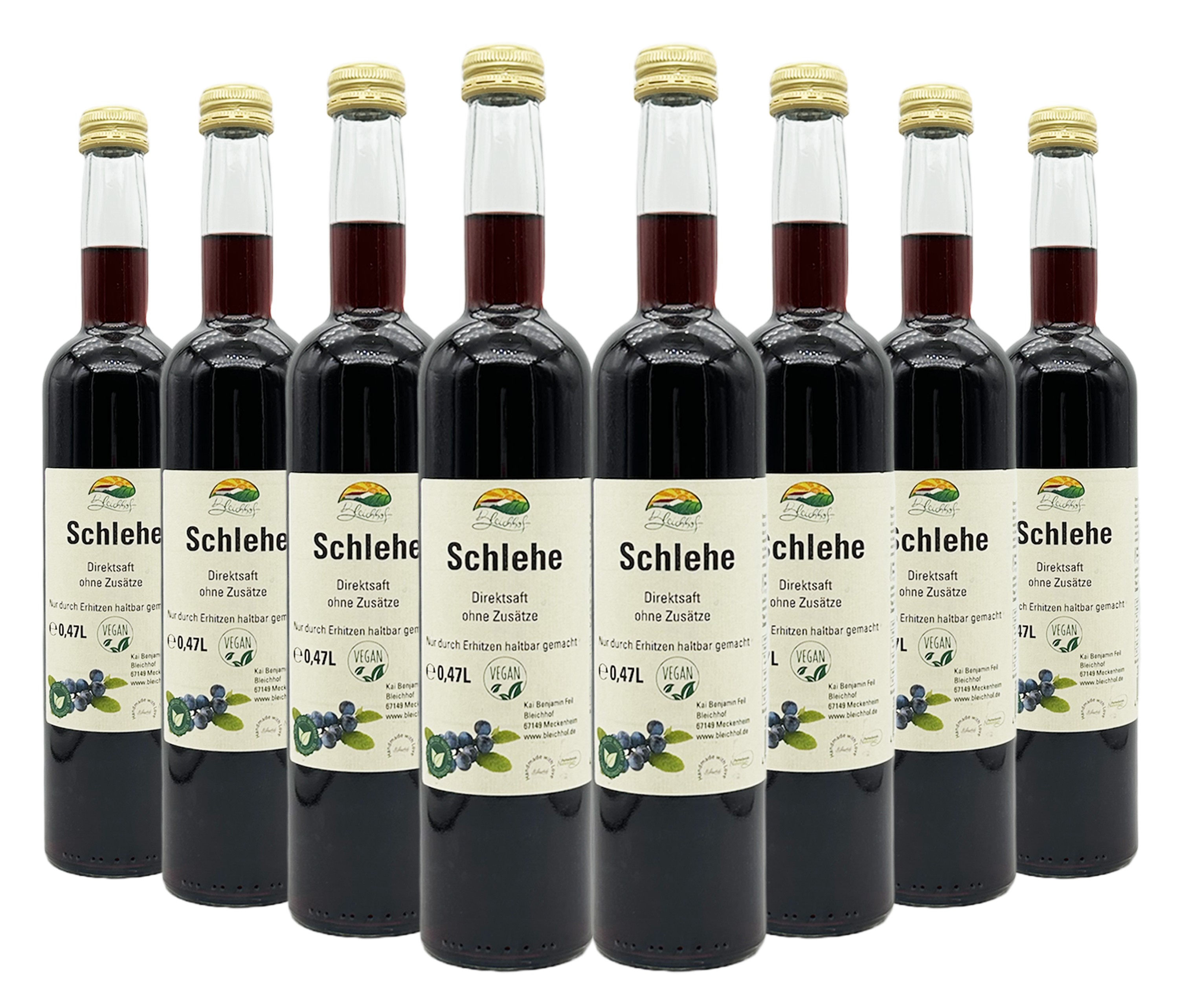 BLEICHHOF® Schlehensaft - Direktsaft, vegan (8x0,47l) BLEICHHOF® Schlehensaft - Direktsaft, vegan (8x0,47l)