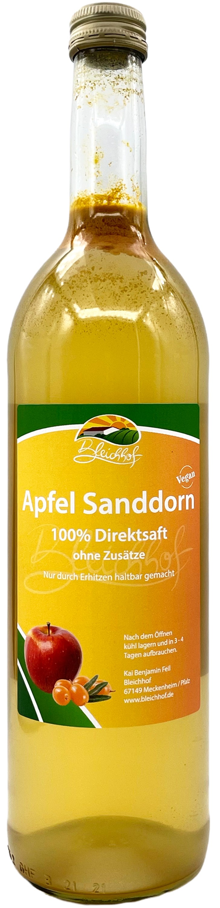 BLEICHHOF® Apfel-Sanddorn - Direktsaft, vegan (1x0,72l) BLEICHHOF® Apfel-Sanddorn - Direktsaft, vegan (1x0,72l)