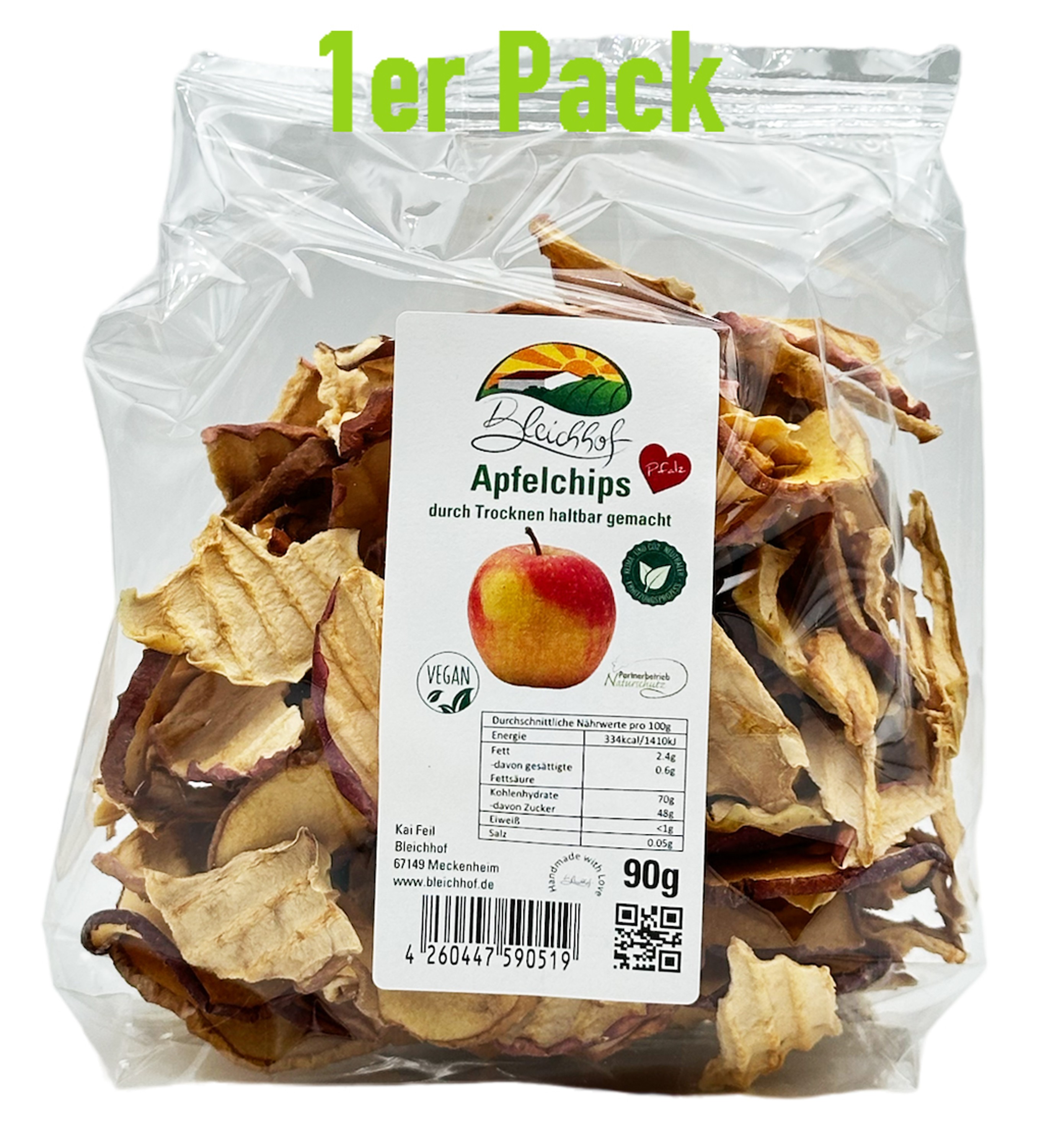 BLEICHHOF® Apfelchips Classic - Trockenfrüchte, vegan (1x90g) BLEICHHOF® Apfelchips Classic - Trockenfrüchte, vegan (1x90g)