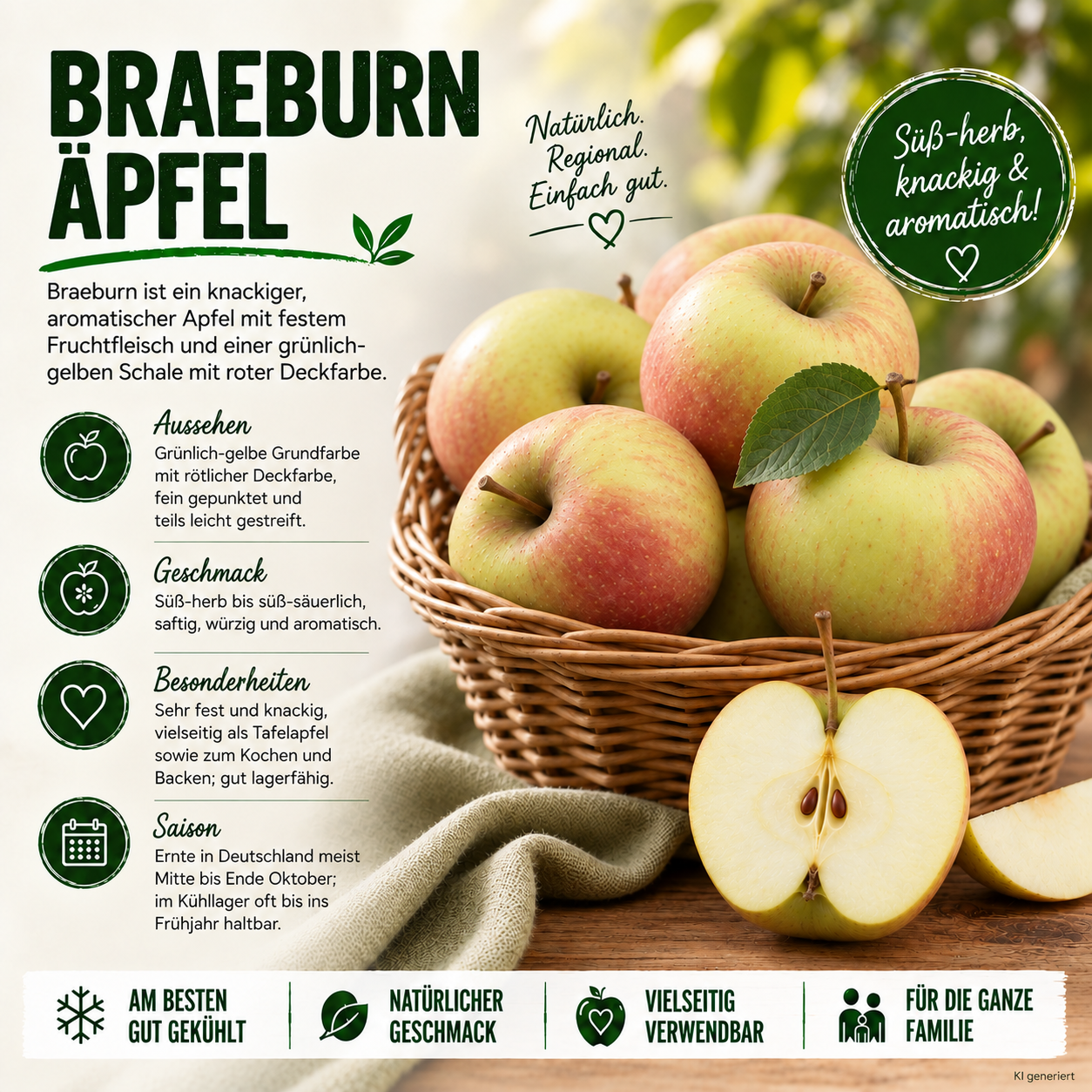 Bleichhof Äpfel Braeburn - süß-herbe knackige Sorte aus der Pfalz (3kg)