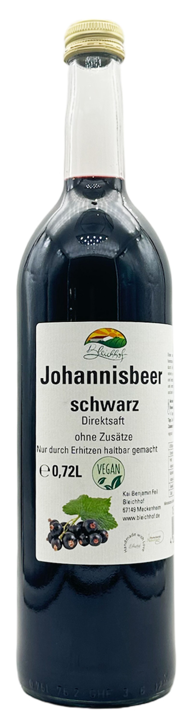 BLEICHHOF® Schwarzer Johannisbeersaft - Direktsaft, vegan (1x0,72l) BLEICHHOF® Schwarzer Johannisbeersaft - Direktsaft, vegan (1x0,72l)
