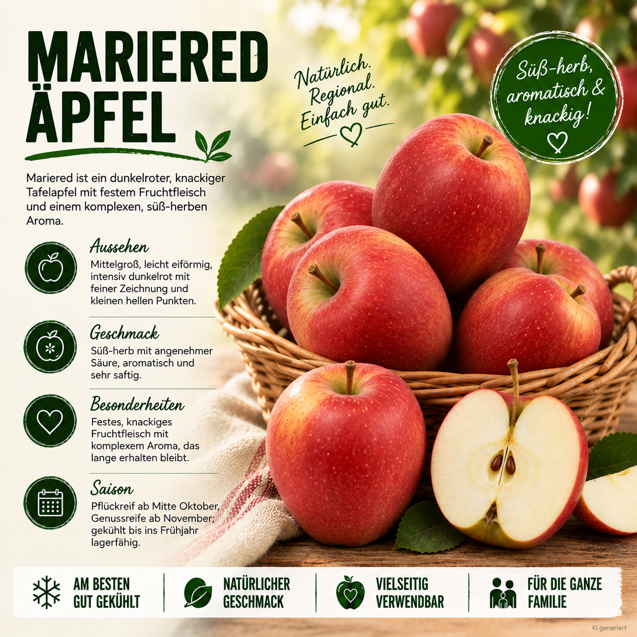 BLEICHHOF® Äpfel Mariered - süß-herbe knackige Sorte aus der Pfalz (3kg)