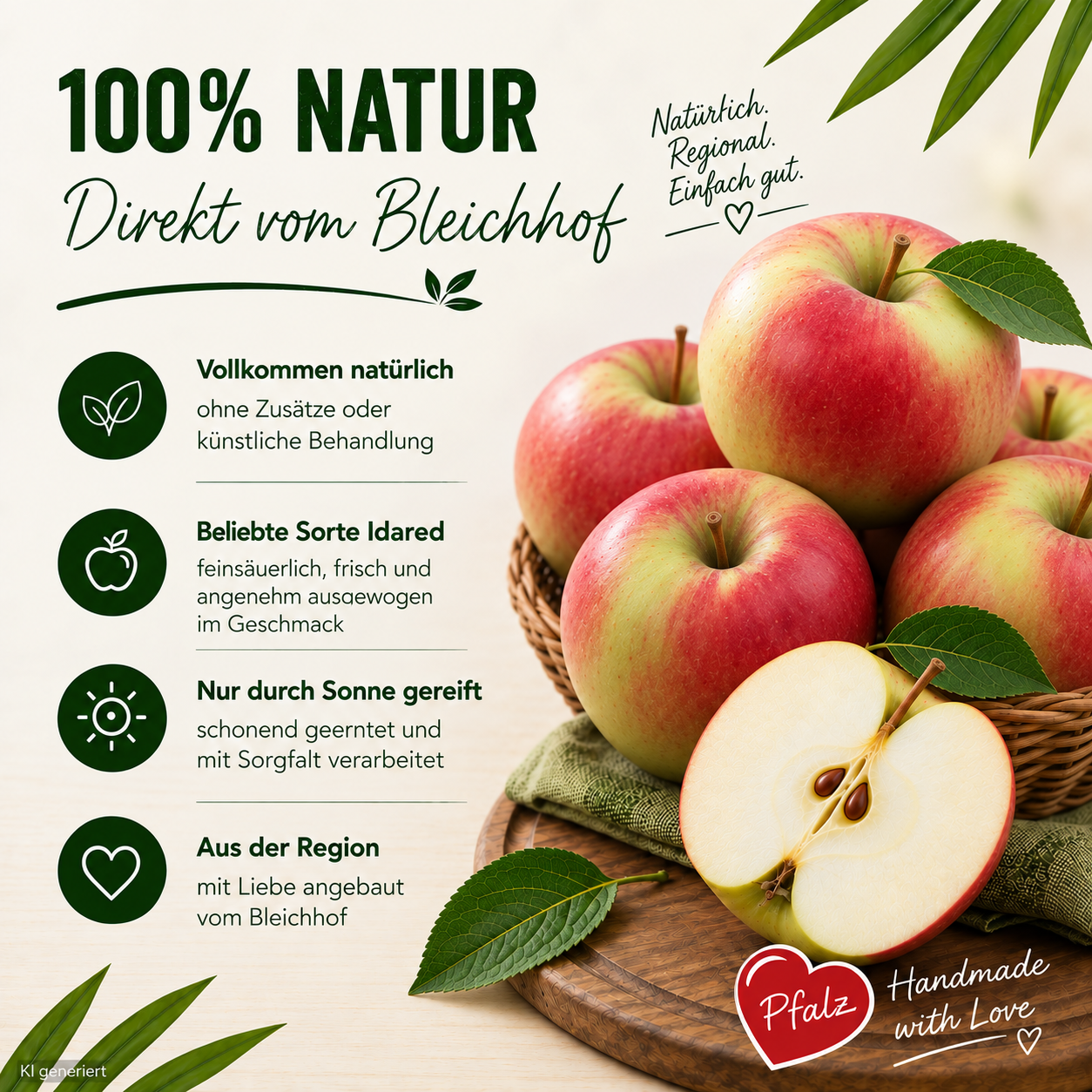 Bleichhof apples "Idared" - firm, crisp and juicy fine acid from the Palatinate (3kg), new harvest