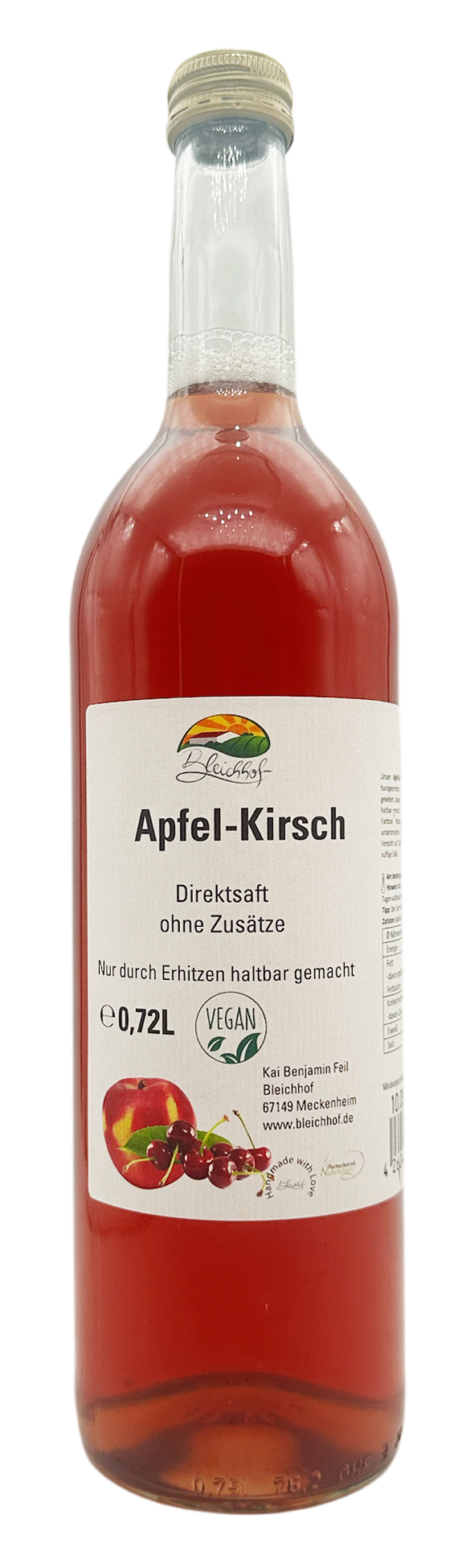 BLEICHHOF® Apfel-Kirsch - Direktsaft, vegan (1x 0,72l)