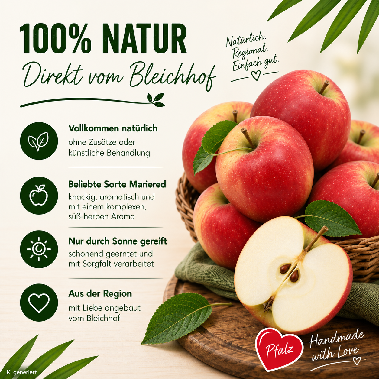 BLEICHHOF® Äpfel Mariered - süß-herbe knackige Sorte aus der Pfalz (3kg)