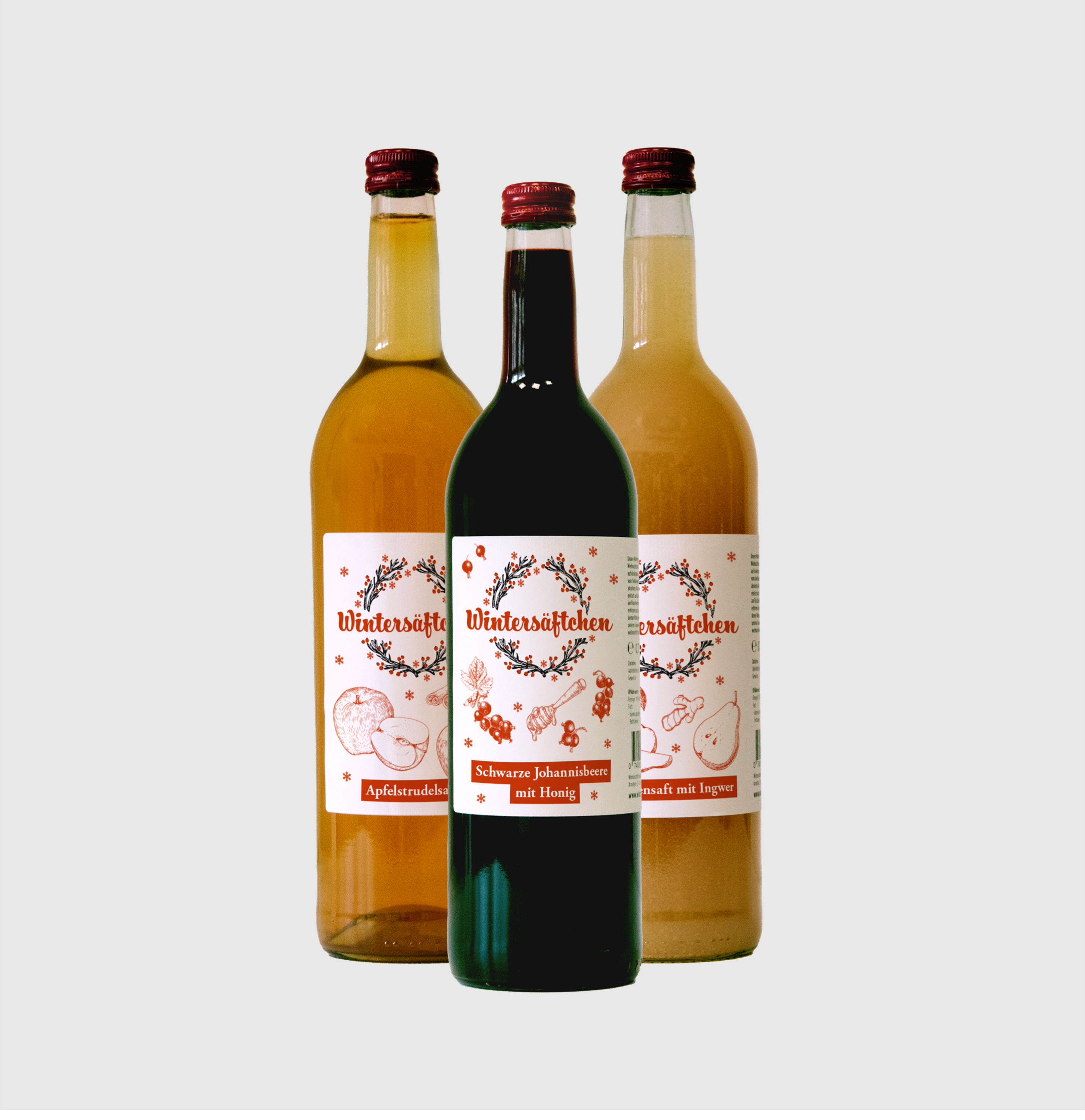 WINTERSÄFTCHEN® Mixkarton (3x0,72l) 1x Apfelstrudelsaft, 1x schwarze Johannisbeere mit Honig, 1x Birnensaft mit Ingwer WINTERSÄFTCHEN® Mixkarton (3x0,72l) 1x Apfelstrudelsaft, 1x schwarze Johannisbeere mit Honig, 1x Birnensaft mit Ingwer