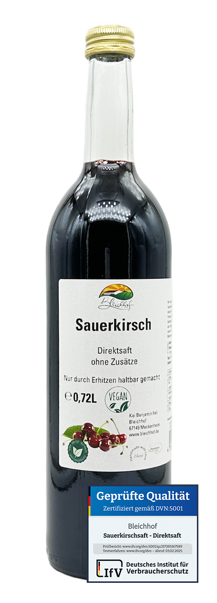 BLEICHHOF® Sauerkirschsaft - Direktsaft, vegan (1x0,72l) BLEICHHOF® Sauerkirschsaft - Direktsaft, vegan (1x0,72l)