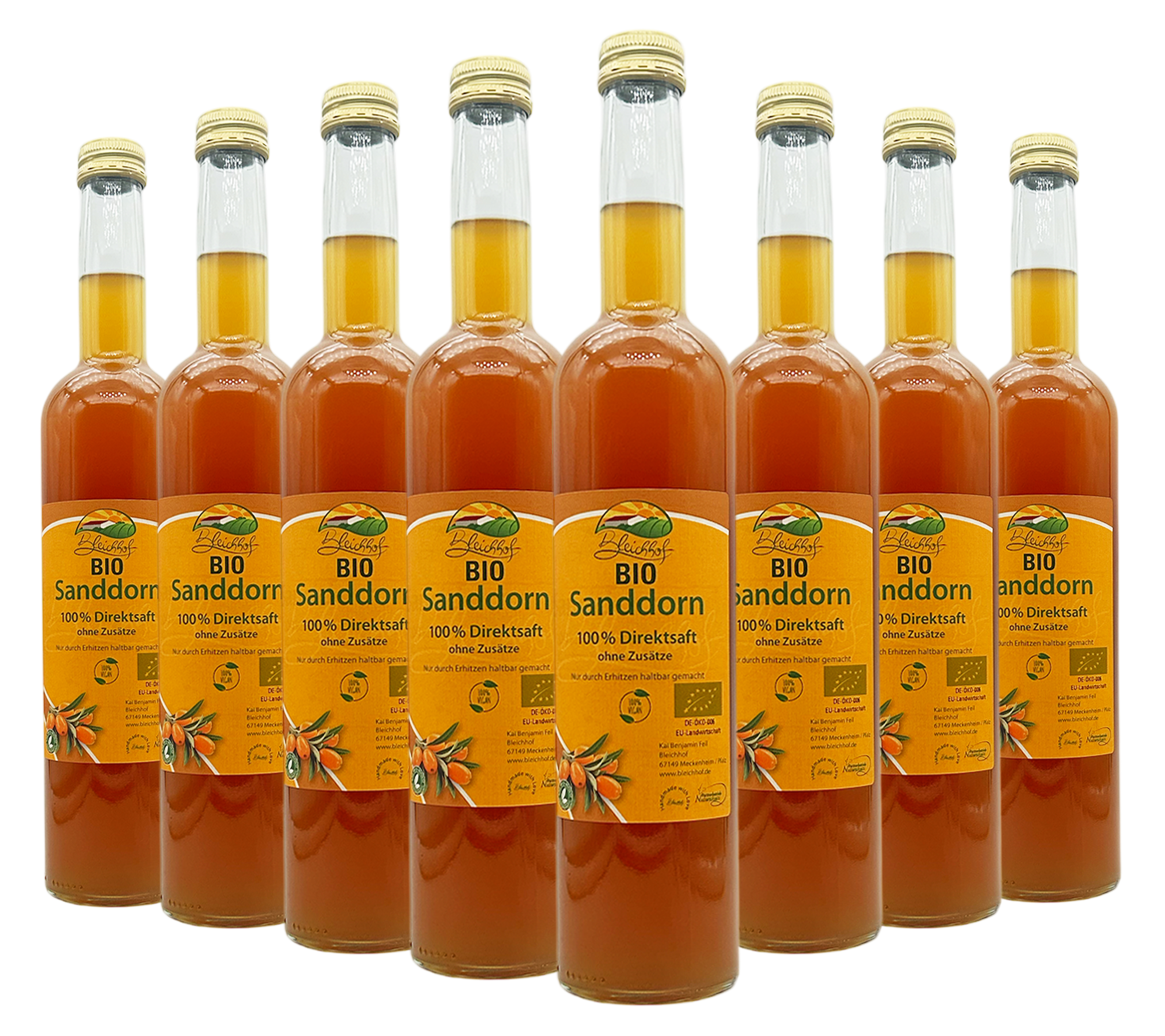 BLEICHHOF® Bio Sanddornsaft DE-ÖKO-006 - Direktsaft, vegan (8x0,47l) BLEICHHOF® Bio Sanddornsaft DE-ÖKO-006 - Direktsaft, vegan (8x0,47l)