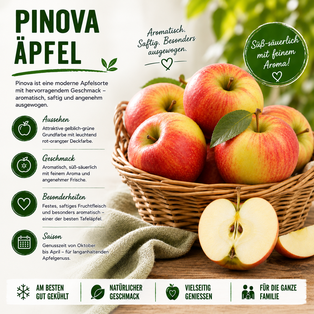 BLEICHHOF® Äpfel Pinova – süß-säuerliche Kreuzung aus Golden Delicious und Clivia(10kg)