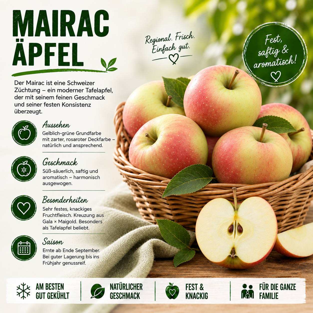 BLEICHHOF® Äpfel Mairac - feste, süß-säuerliche Sorte aus der Pfalz (5kg)