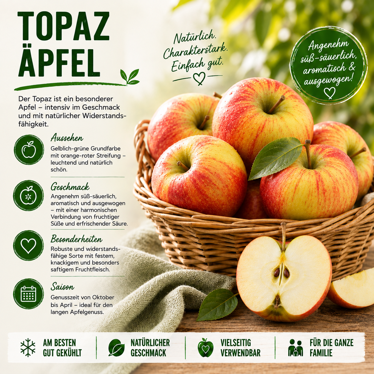 BLEICHHOF® Äpfel Topaz – süß-säuerliche und sehr saftige Sorte aus der Pfalz (5kg)