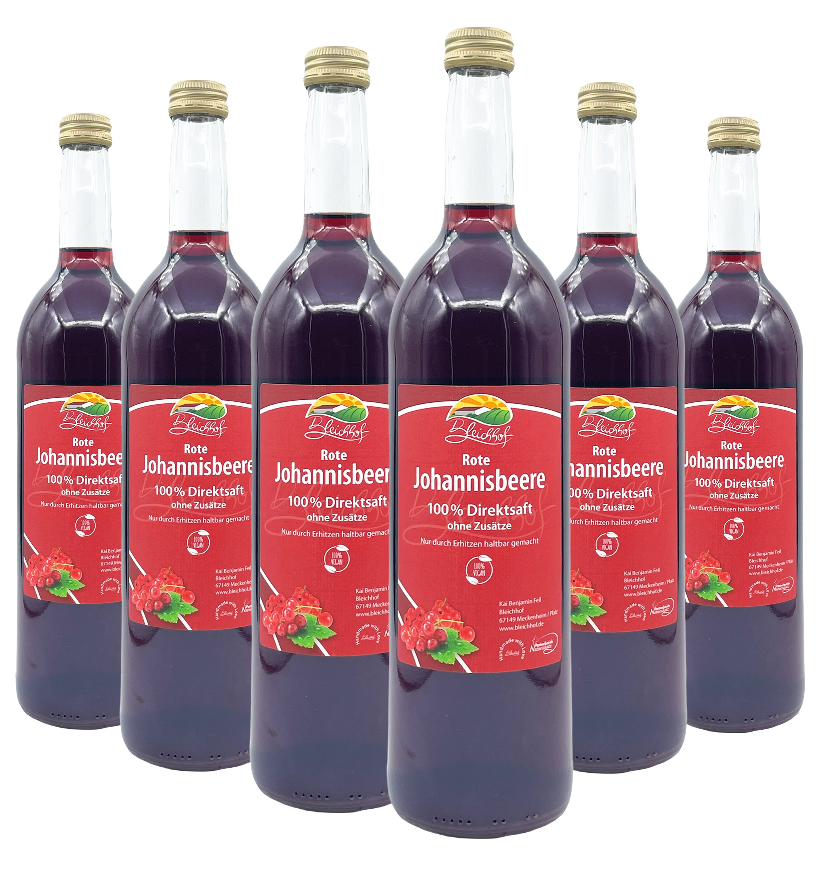 BLEICHHOF® Roter Johannisbeersaft - Direktsaft, vegan (6x0,72l) BLEICHHOF® Roter Johannisbeersaft - Direktsaft, vegan (6x0,72l)