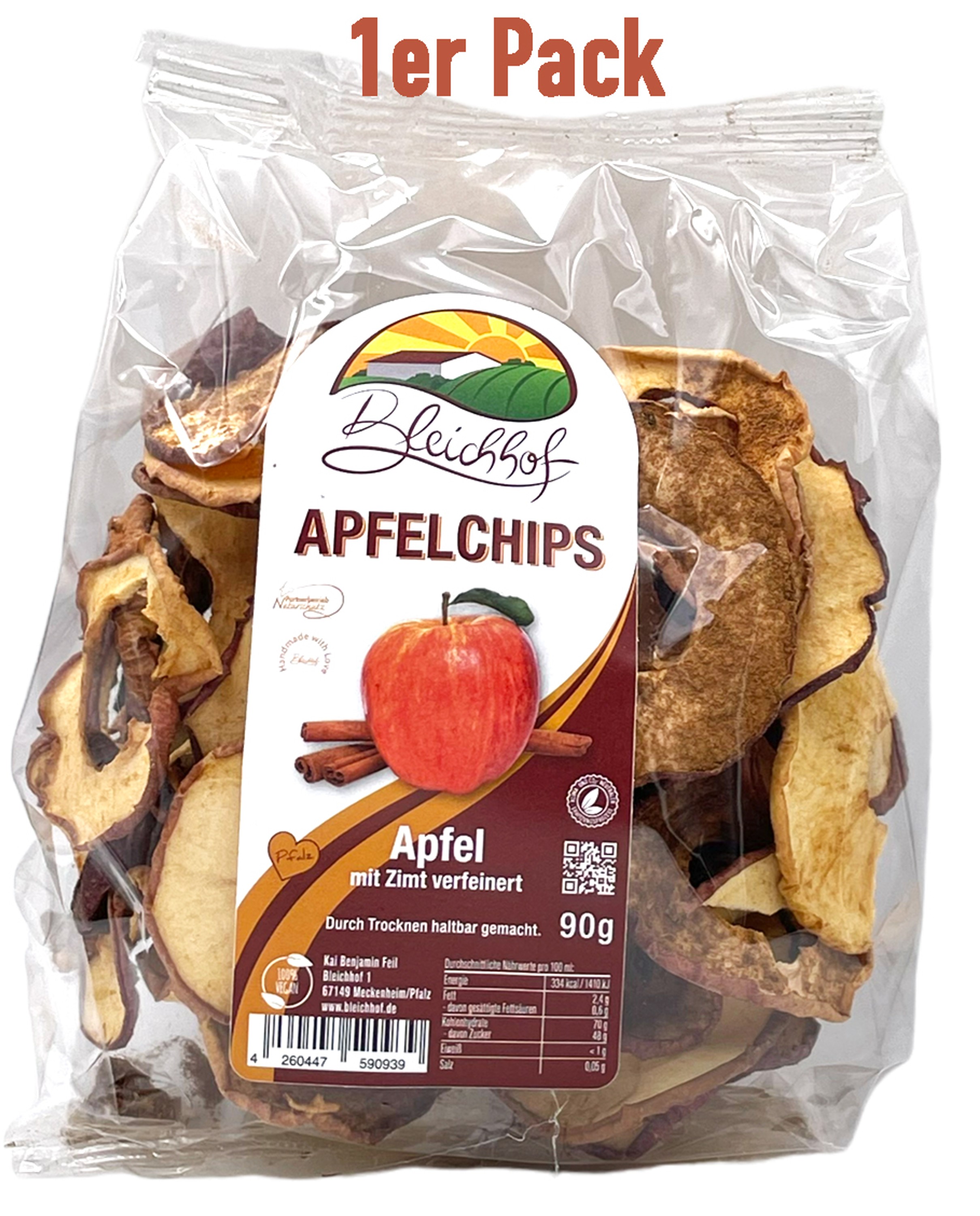 BLEICHHOF® Apfelchips Zimt - Trockenfrüchte, vegan (1x90g) BLEICHHOF® Apfelchips Zimt - Trockenfrüchte, vegan (1x90g)