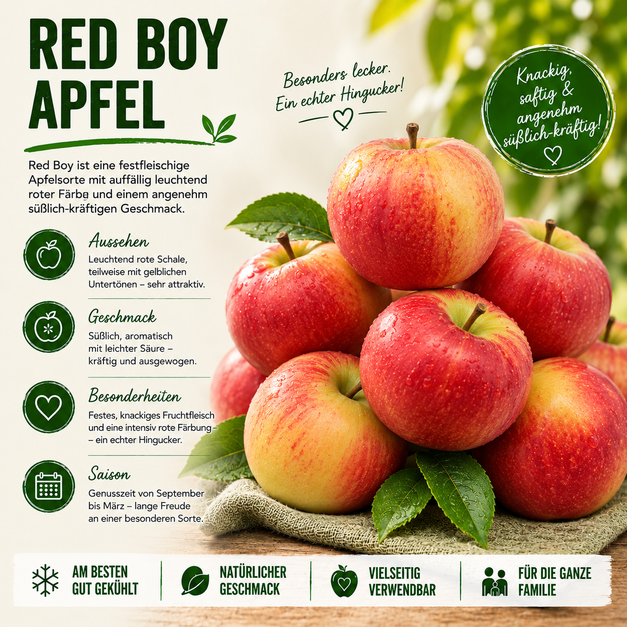 BLEICHHOF® Äpfel Red Boy - festfleischig, etwas lieblicher als Rubinette (5kg)