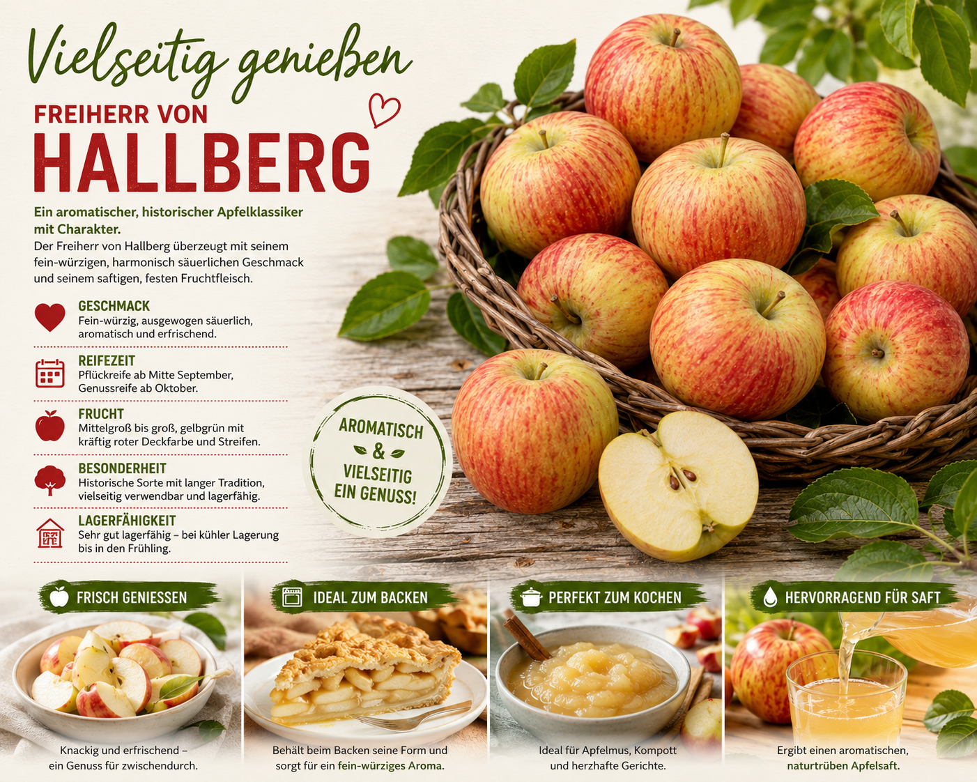 BLEICHHOF® Rubinette apples - juicy, finely tart Cox orange flavor, from the Palatinate, new harvest (3kg)