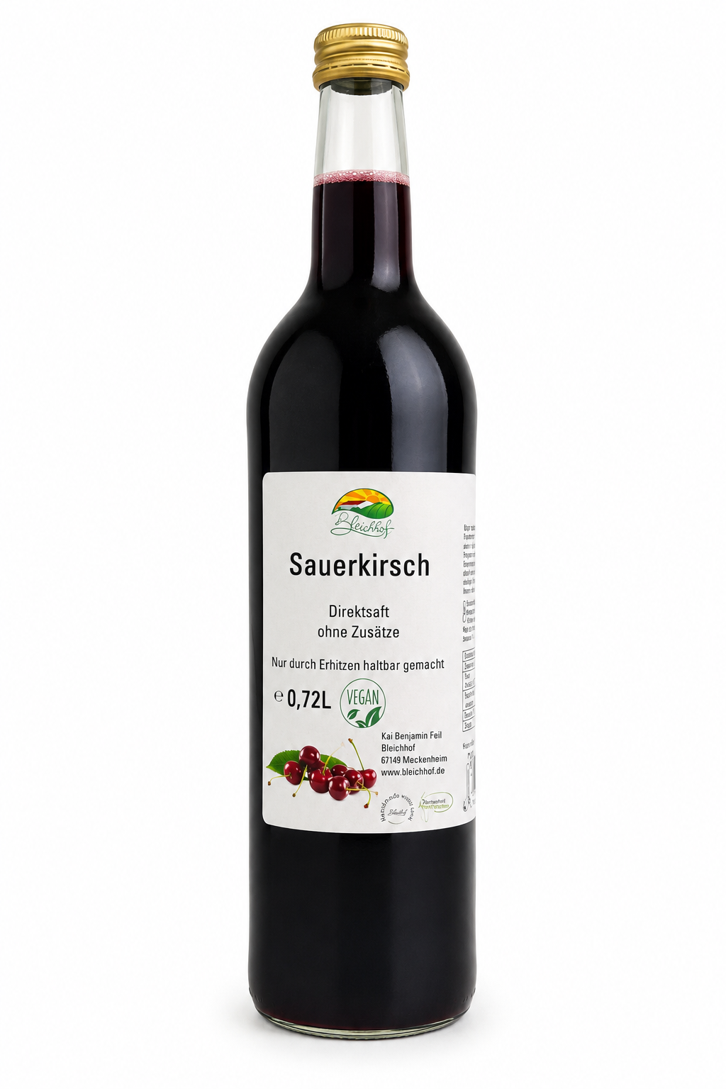 BLEICHHOF® Sauerkirschsaft - Direktsaft, vegan (1x0,72l)