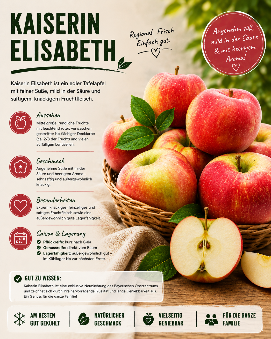 BLEICHHOF® Äpfel Kaiserin Elisabeth - süß-säuerliche Sorte aus der Pfalz (5kg)