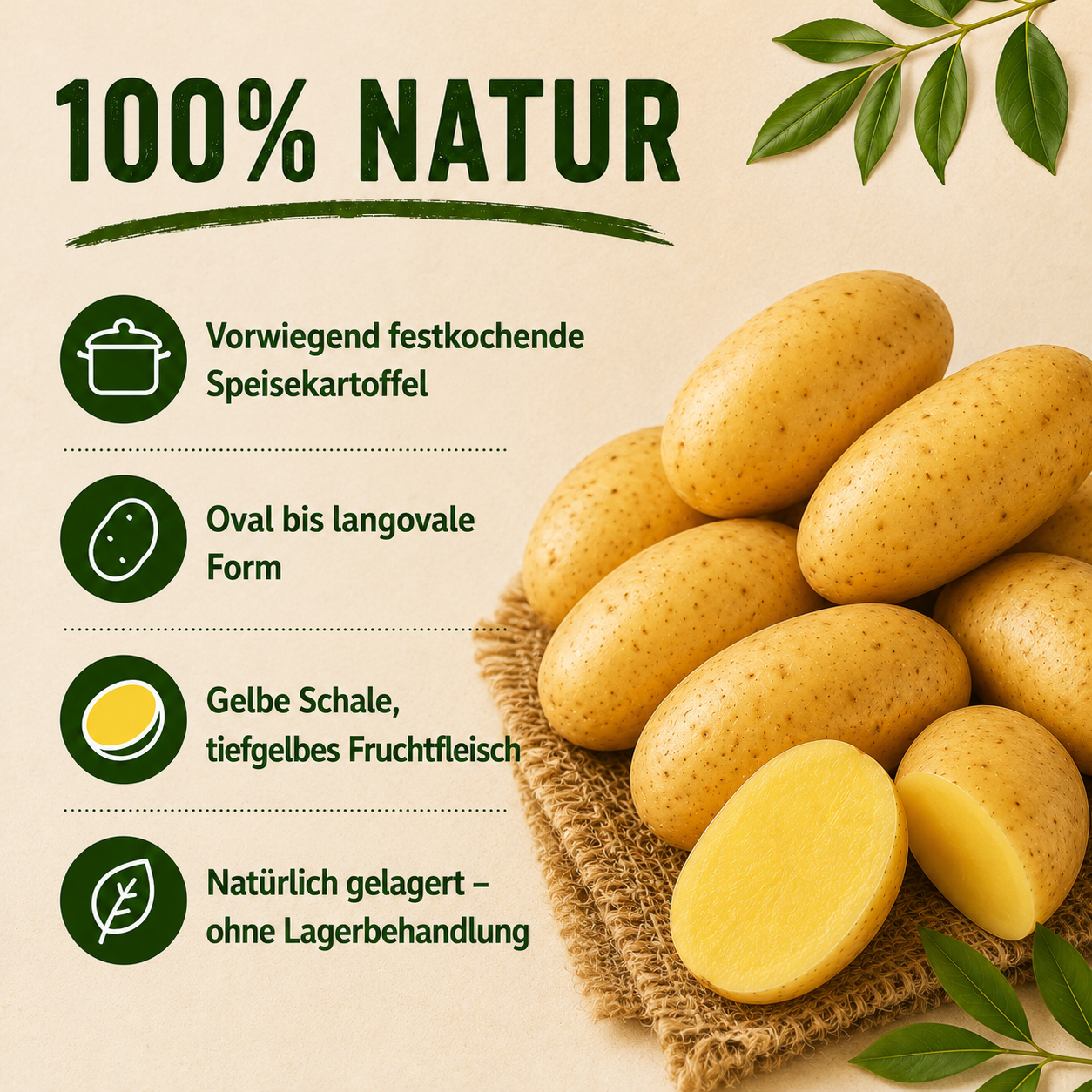 BLEICHHOF® 5kg Corinna Kartoffeln aus der Pfalz - Sorte: Corinna vorwiegend festkochend Salatkartoffel, Ernte 2026
