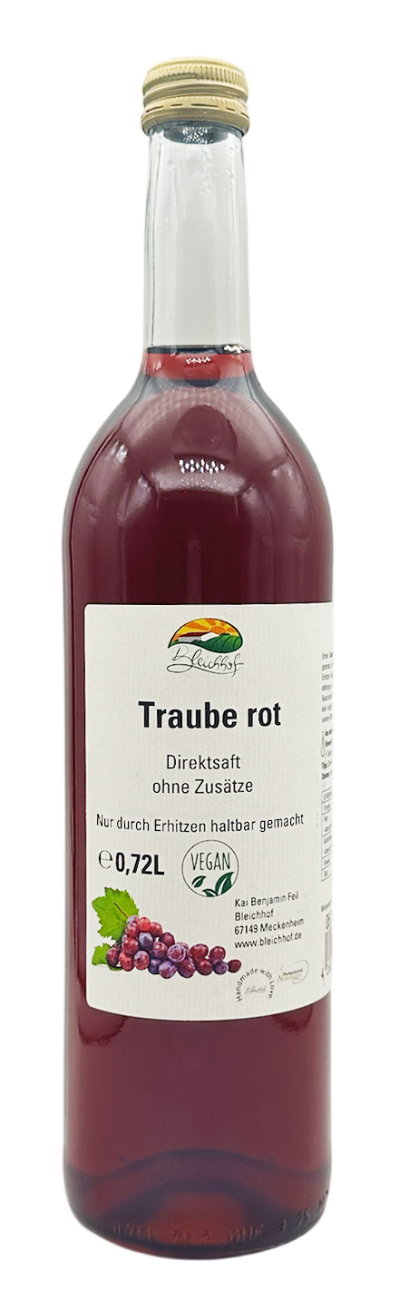 BLEICHHOF® Traubensaft (rot) - Direktsaft, vegan (1x0,72l) BLEICHHOF® Traubensaft (rot) - Direktsaft, vegan (1x0,72l)