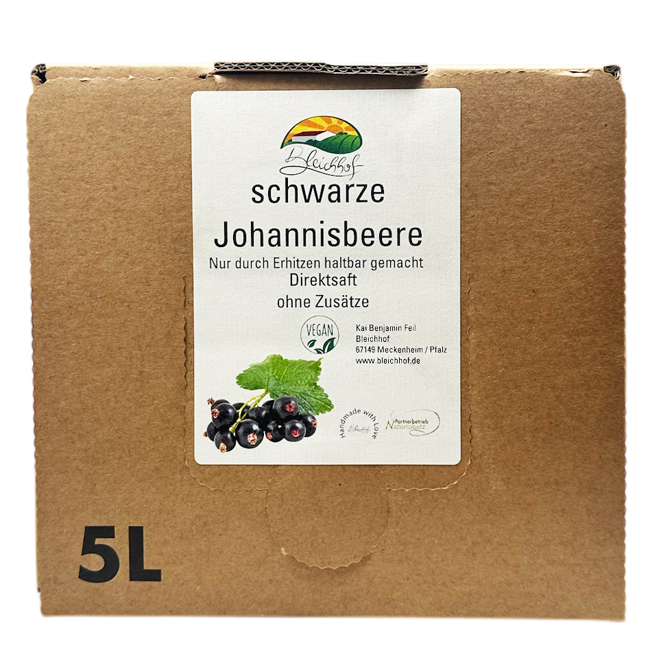 BLEICHHOF® Schwarzer Johannisbeersaft - Direktsaft, vegan, Bag-in-Box (1x5l) BLEICHHOF® Schwarzer Johannisbeersaft - Direktsaft, vegan, Bag-in-Box (1x5l)