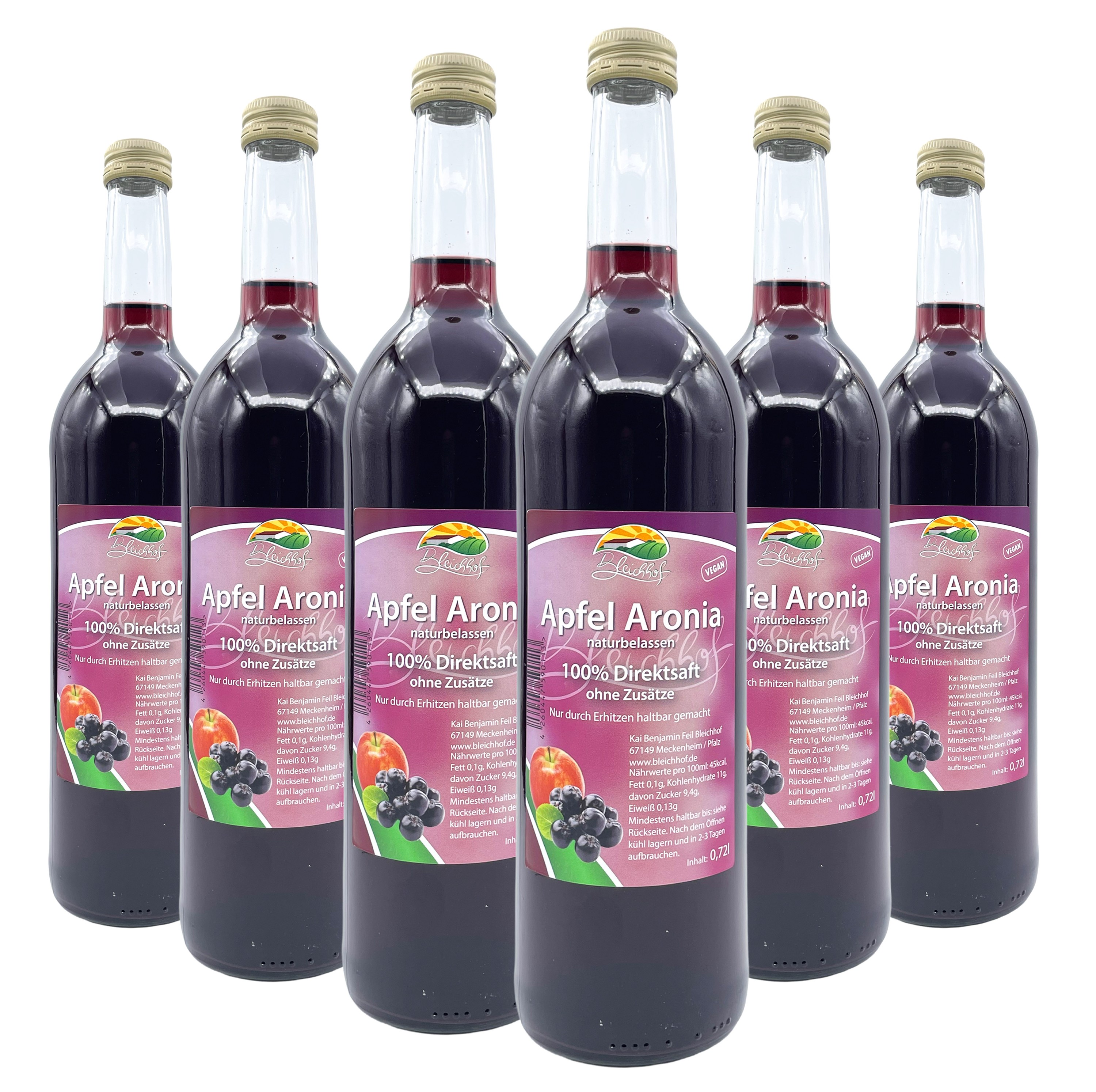 BLEICHHOF® Apple-Aronia - direct juice, vegan (6x0.72l) BLEICHHOF® Apple-Aronia - direct juice, vegan (6x0.72l)