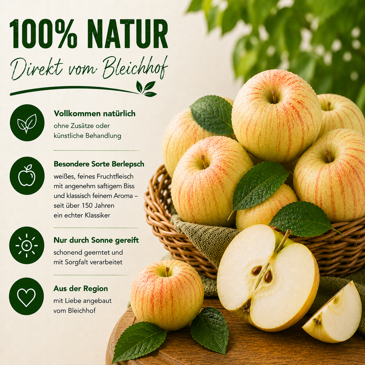 BLEICHHOF® Berlepsch apples - fresh & crisp from the Palatinate (10kg)