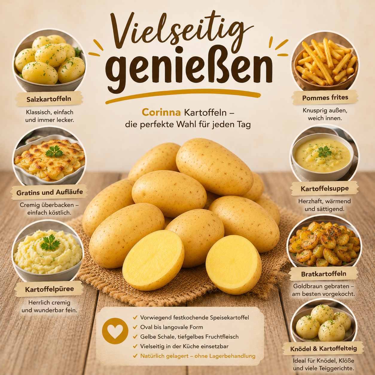 BLEICHHOF® 5kg Corinna Kartoffeln aus der Pfalz - Sorte: Corinna vorwiegend festkochend Salatkartoffel, Ernte 2026