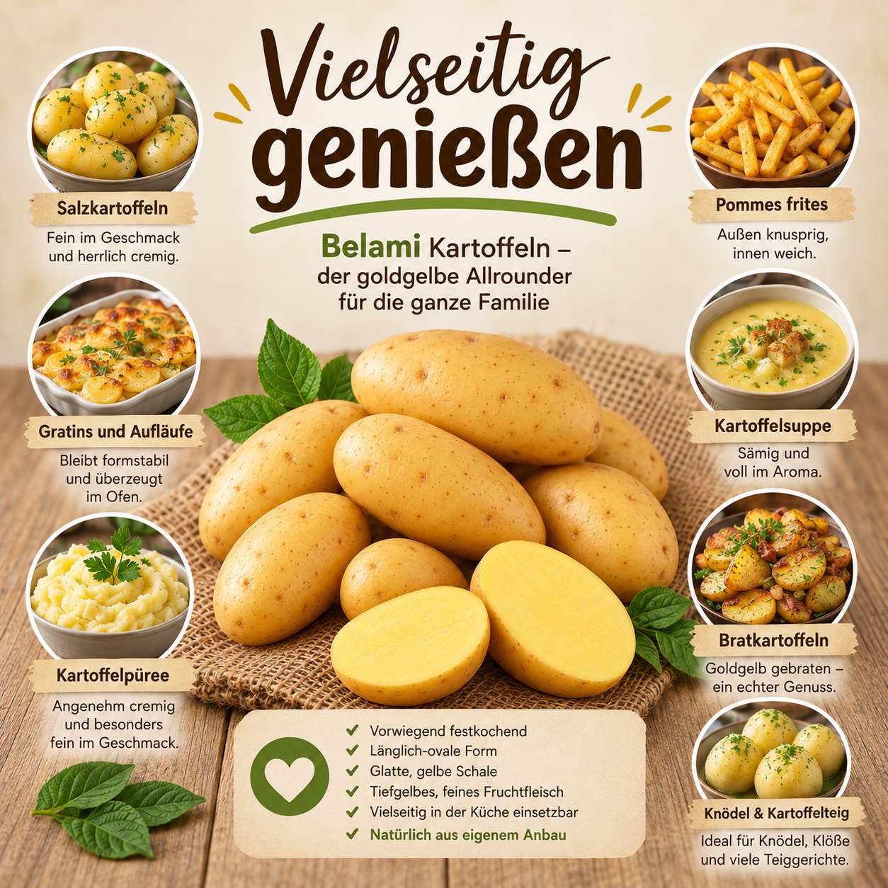 BLEICHHOF® 12,5kg Belami Kartoffeln aus der Pfalz - Sorte: Belami vorwiegend festkochend Salatkartoffel, Ernte 2026
