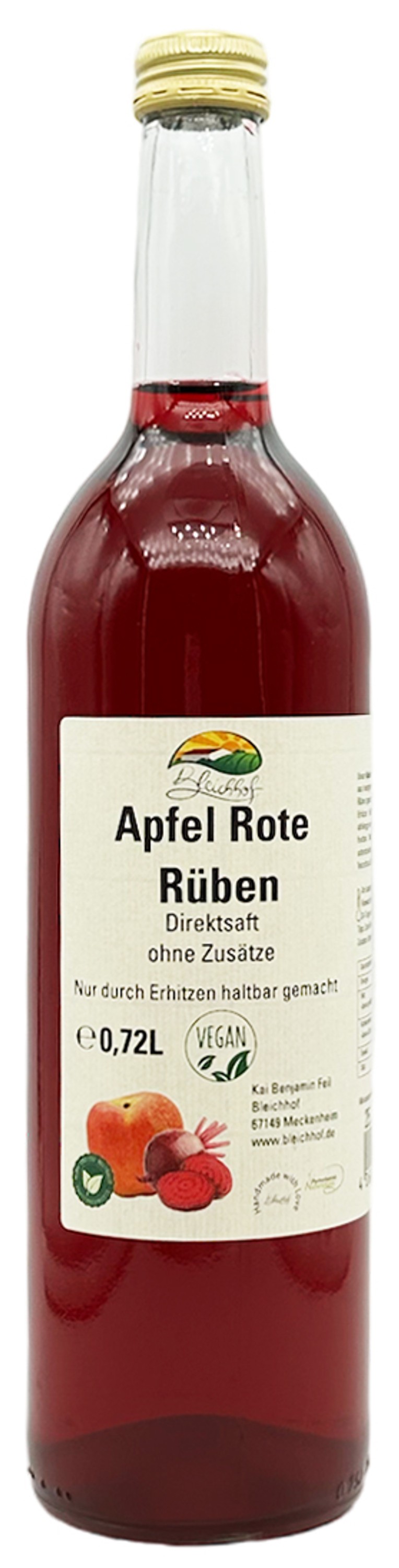BLEICHHOF® Apfelsaft mit Rote-Rüben Saft - Direktsaft, vegan (1x0,72L) BLEICHHOF® Apfelsaft mit Rote-Rüben Saft - Direktsaft, vegan (1x0,72L)