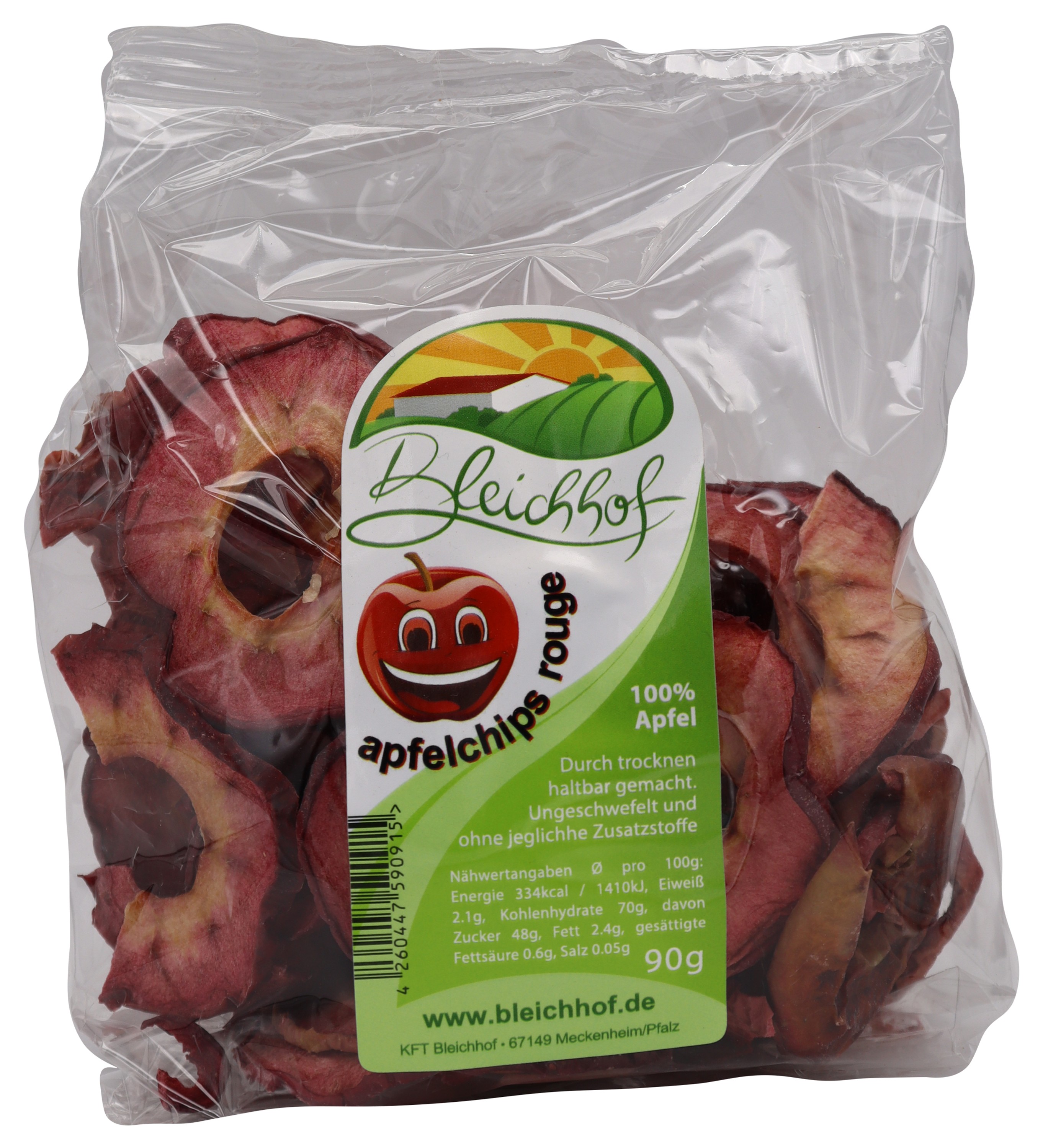 BLEICHHOF® Apfelchips Weirouge (rotfleischige säuerliche Sorte) - Trockenfrüchte, vegan (10x90g) BLEICHHOF® Apfelchips Weirouge (rotfleischige säuerliche Sorte) - Trockenfrüchte, vegan (10x90g)