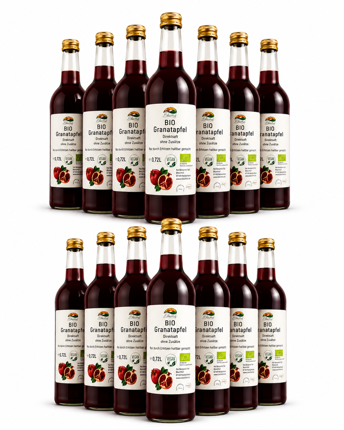 BLEICHHOF® Organic Pomegranate Juice DE-ÖKO-006 -Direct juice, vegan (6x0,72l)