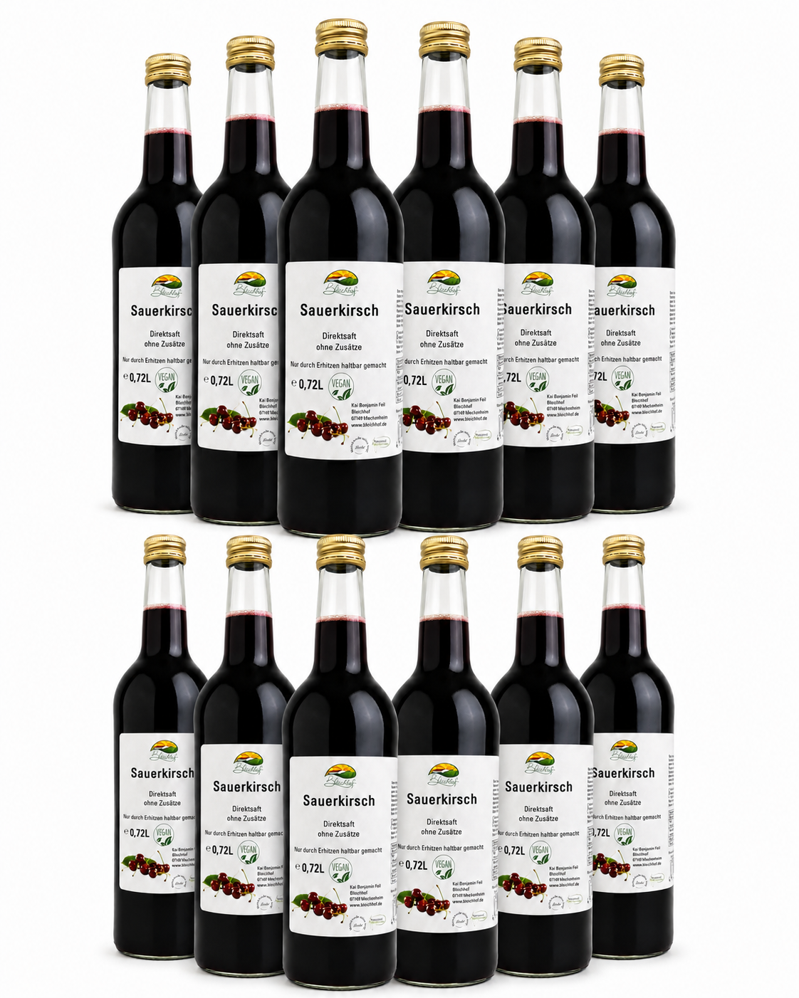 BLEICHHOF® sour cherry juice - direct juice, vegan (12x0.72L)