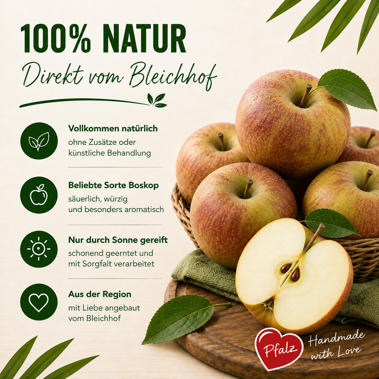 BLEICHHOF® Äpfel Boskop – frisch & knackig, aus der Pfalz (7kg)