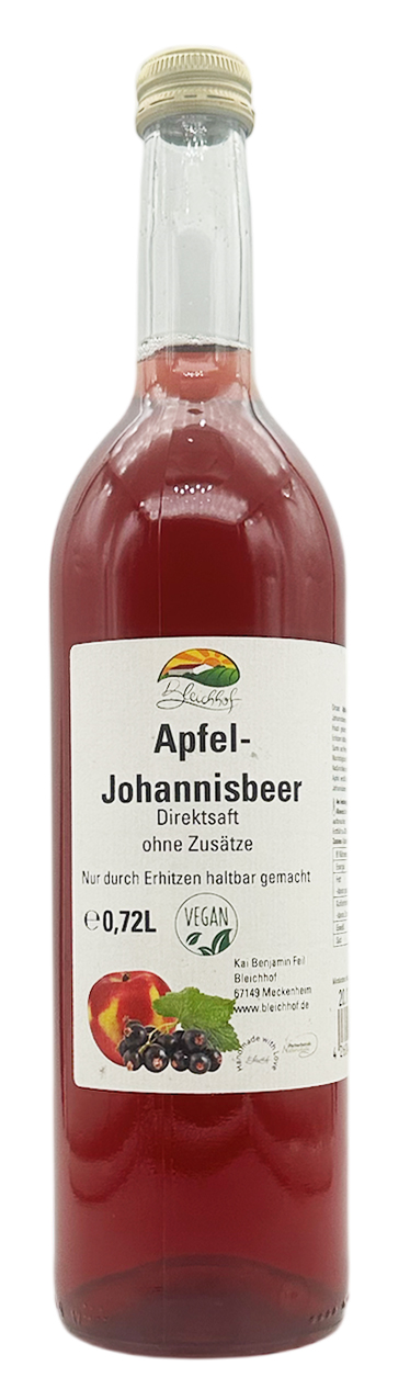 BLEICHHOF® Apfel-Johannisbeer - Direktsaft, vegan (1x0,72l) BLEICHHOF® Apfel-Johannisbeer - Direktsaft, vegan (1x0,72l)
