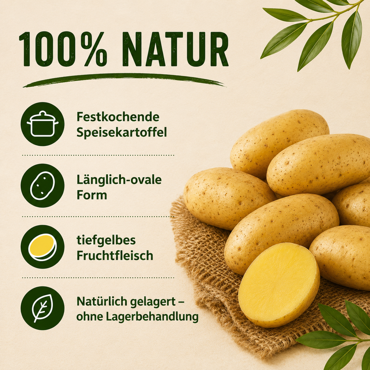 BLEICHHOF® 12,5kg Annabelle Kartoffeln aus der Pfalz - Sorte: Annabelle festkochend Salatkartoffel, Ernte 2026