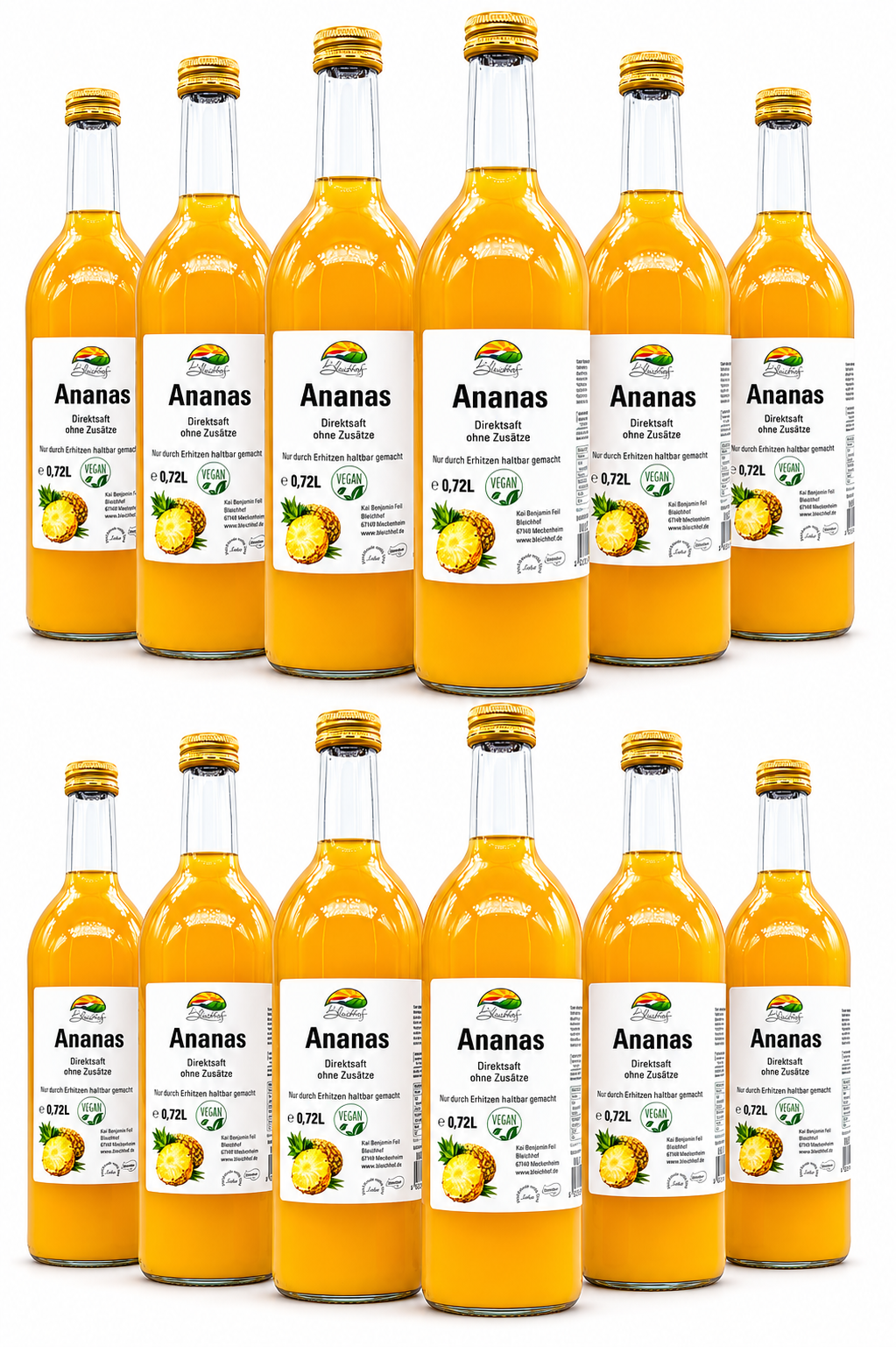BLEICHHOF® Ananassaft- Direktsaft, vegan (12x0,72L)